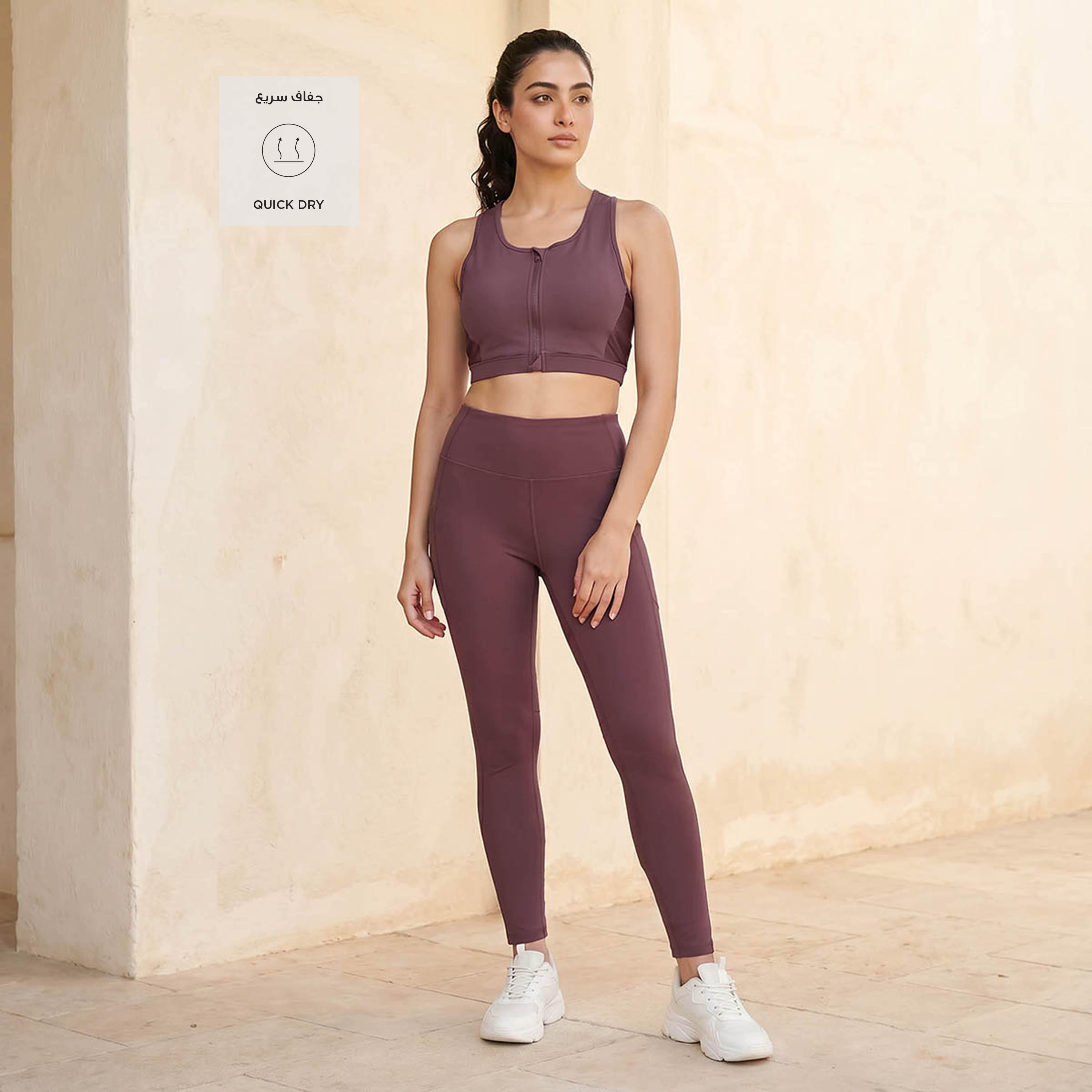 Padded 2-Way Stretch Sports Bra with Zip Closure-women-clothing-lingerie-bras-image-3