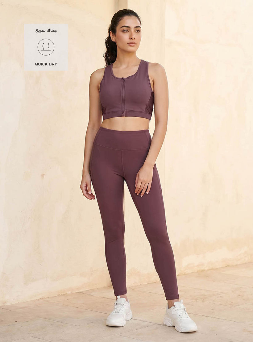 Padded 2-Way Stretch Sports Bra with Zip Closure-women-clothing-lingerie-bras-image-3