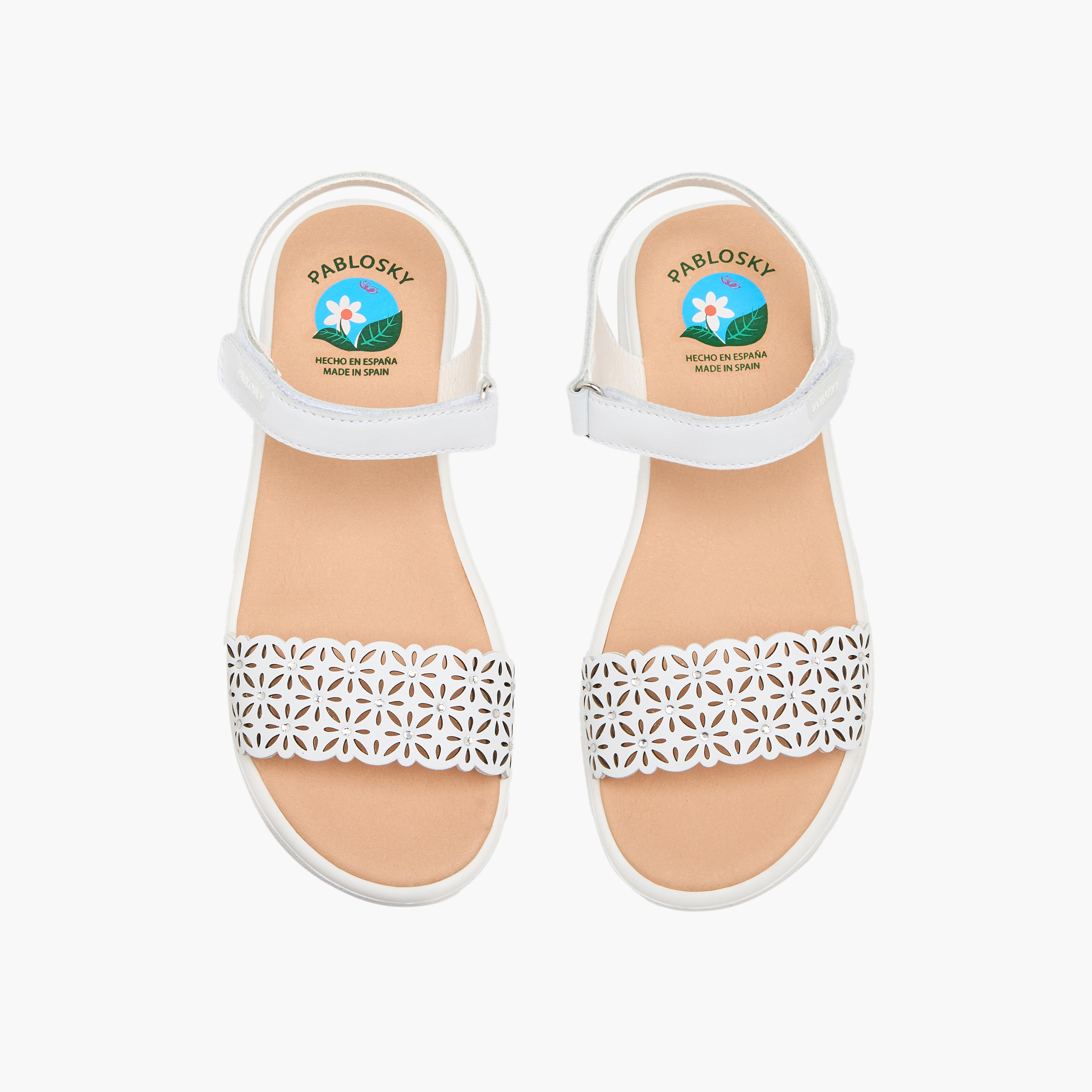 Pablosky Girls Floral Cutout Leather Sandals-girls-shoes-sandals-image-1