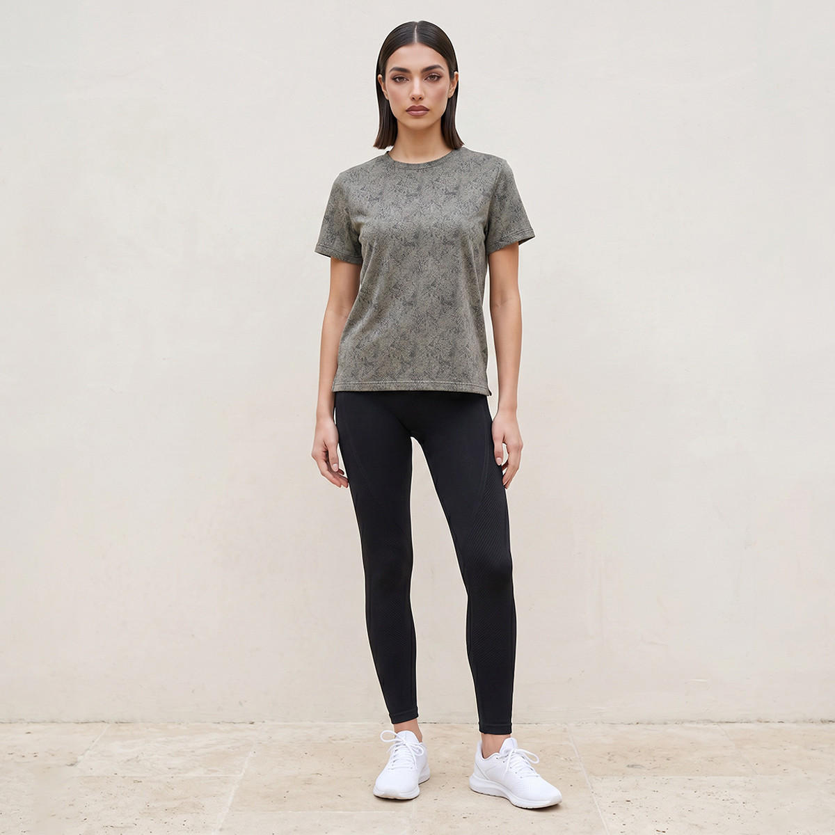 تيشيرت مرن بارز الملمس-women-clothing-tshirts-image-3