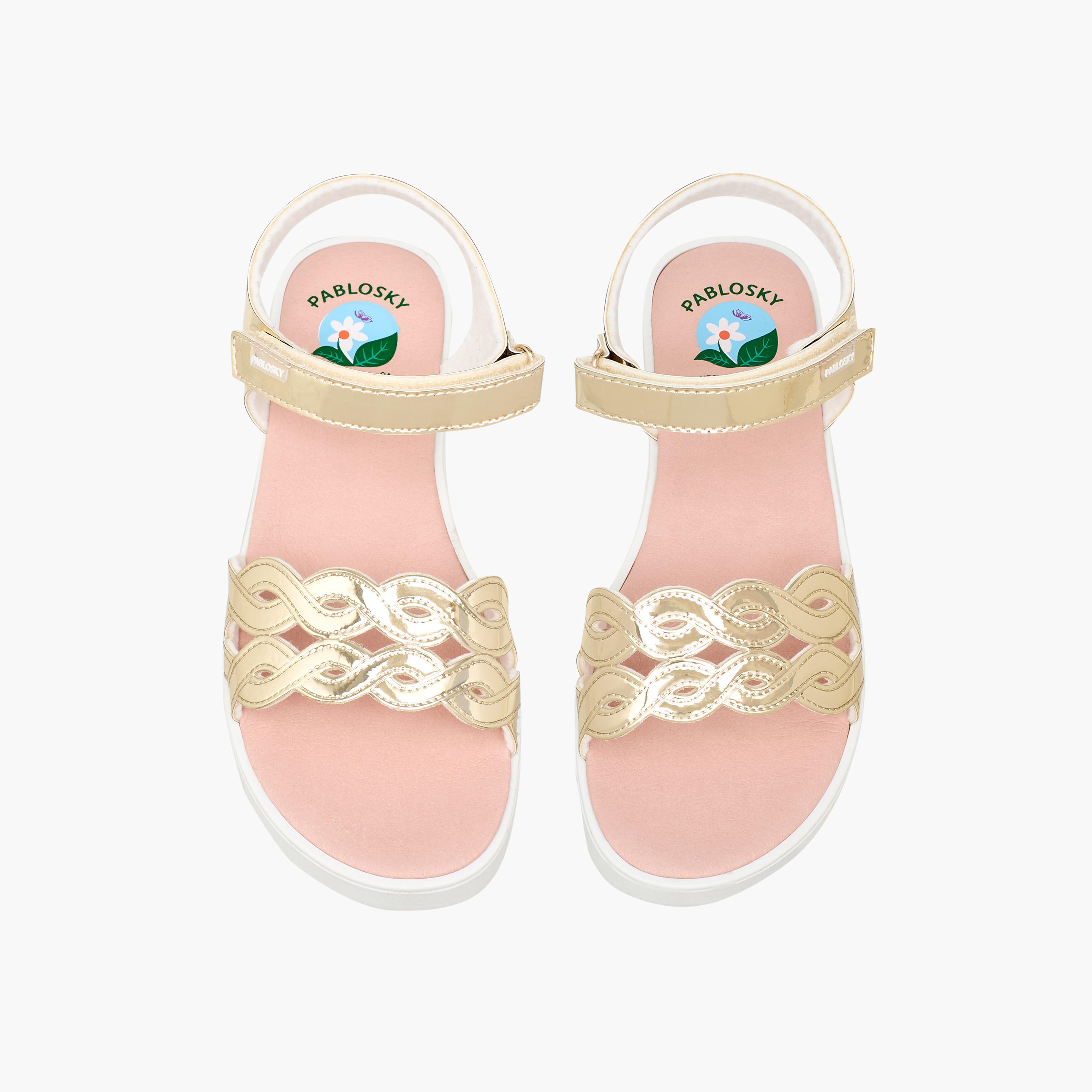 Pablosky Girls Metallic Hook & Loop Sandals-girls-shoes-sandals-image-1