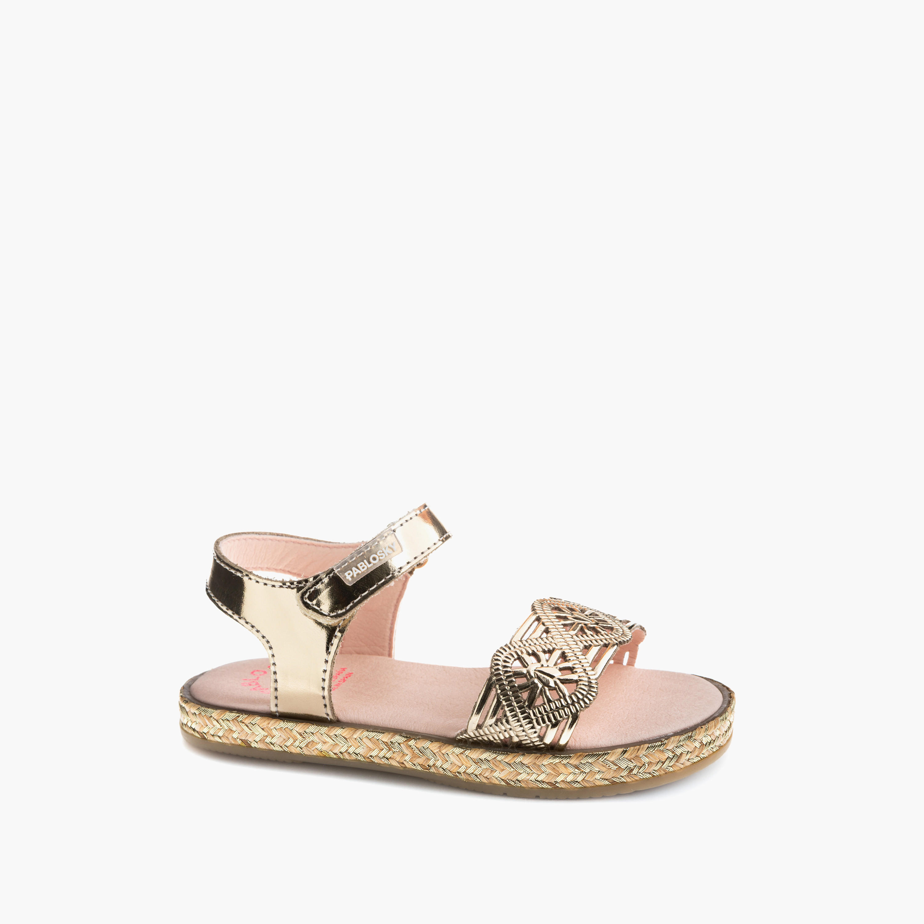 صندل جلد بشريط إغلاق لاصق للبنات من بابلوسكي-girls-shoes-sandals-image-1