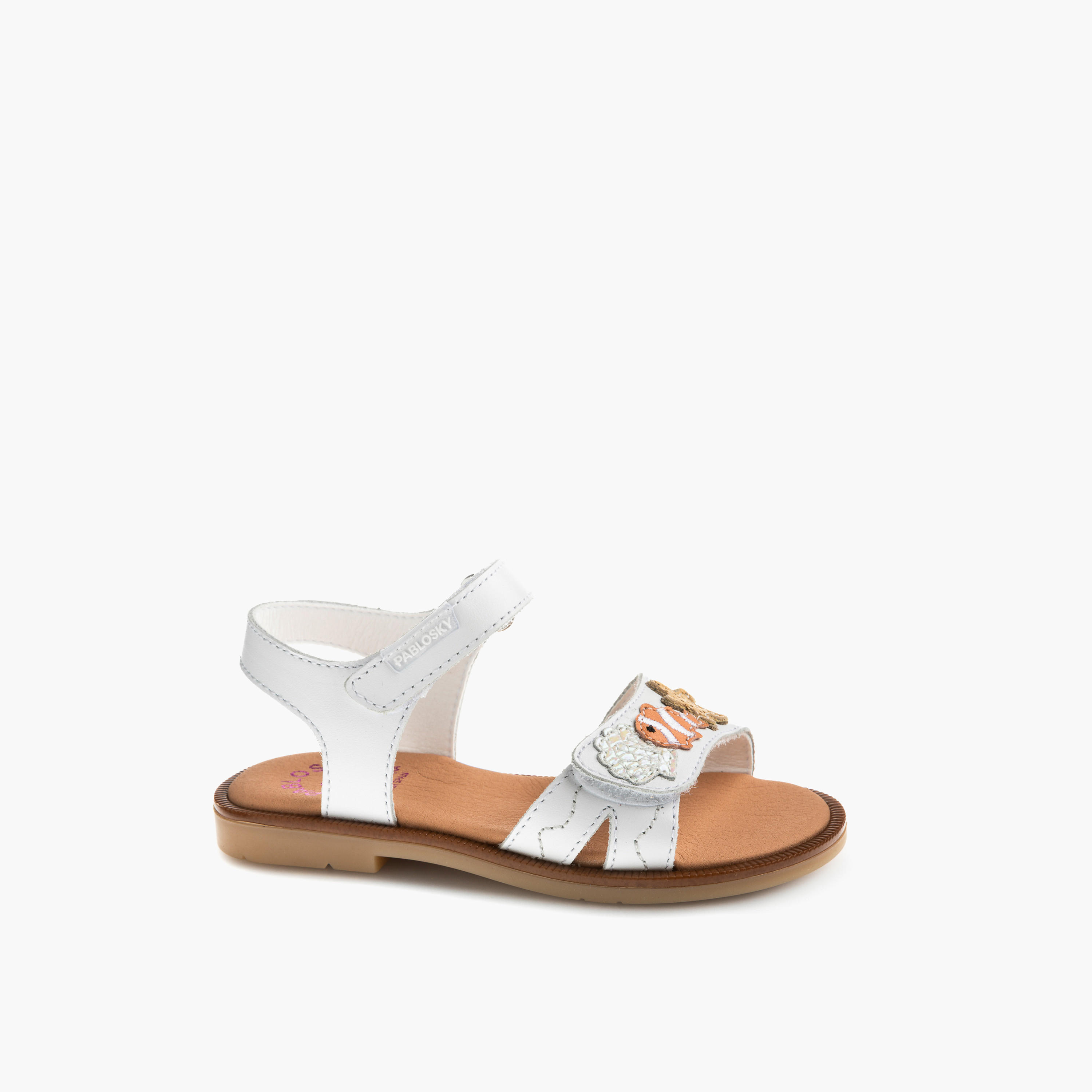 Pablosky Girls Leather Hook & Loop Strap Sandals-girls-shoes-sandals-image-1