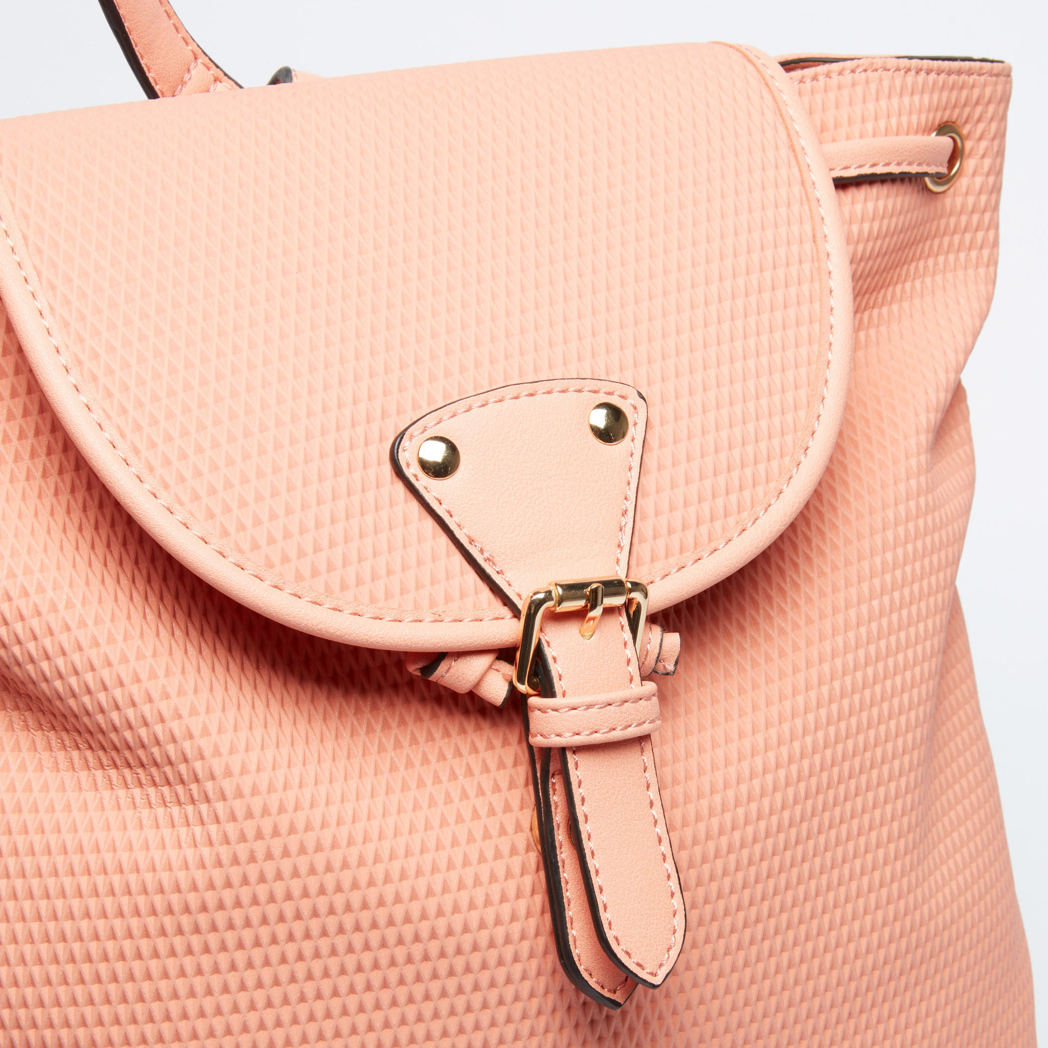 حقيبة ظهر بارزة الملمس برباط إغلاق وحمّالات قابلة للتعديل-women-bagsandwallets-handbags-image-3