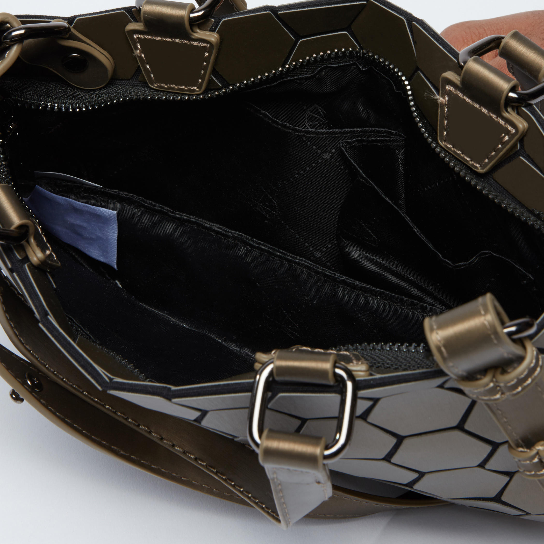 Textured Handbag with Zip Closure and Adjustable Strap-women-bagsandwallets-handbags-image-4