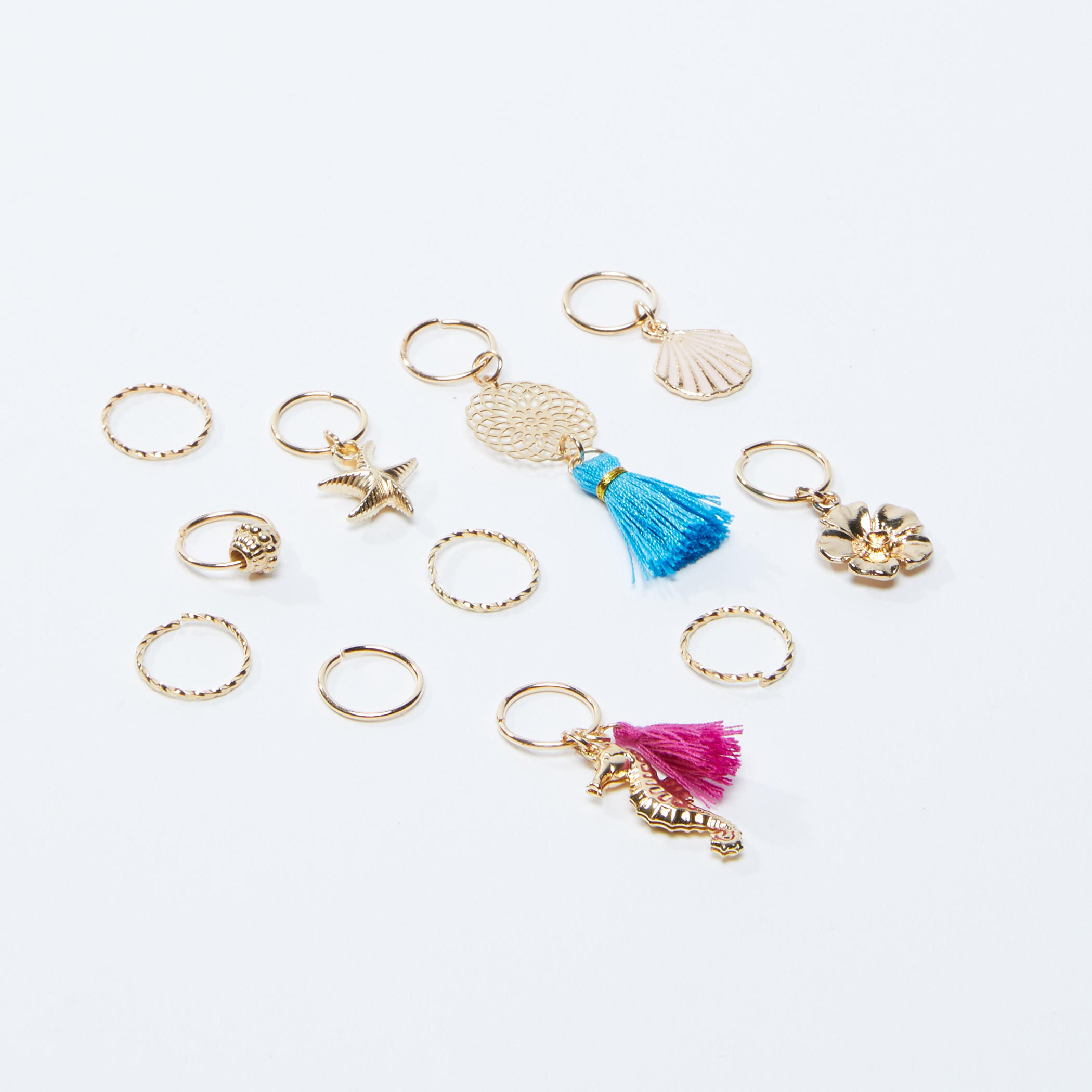 حلقات شعر متنوعة - طقم من 11 قطع-women-hairaccessories-image-1