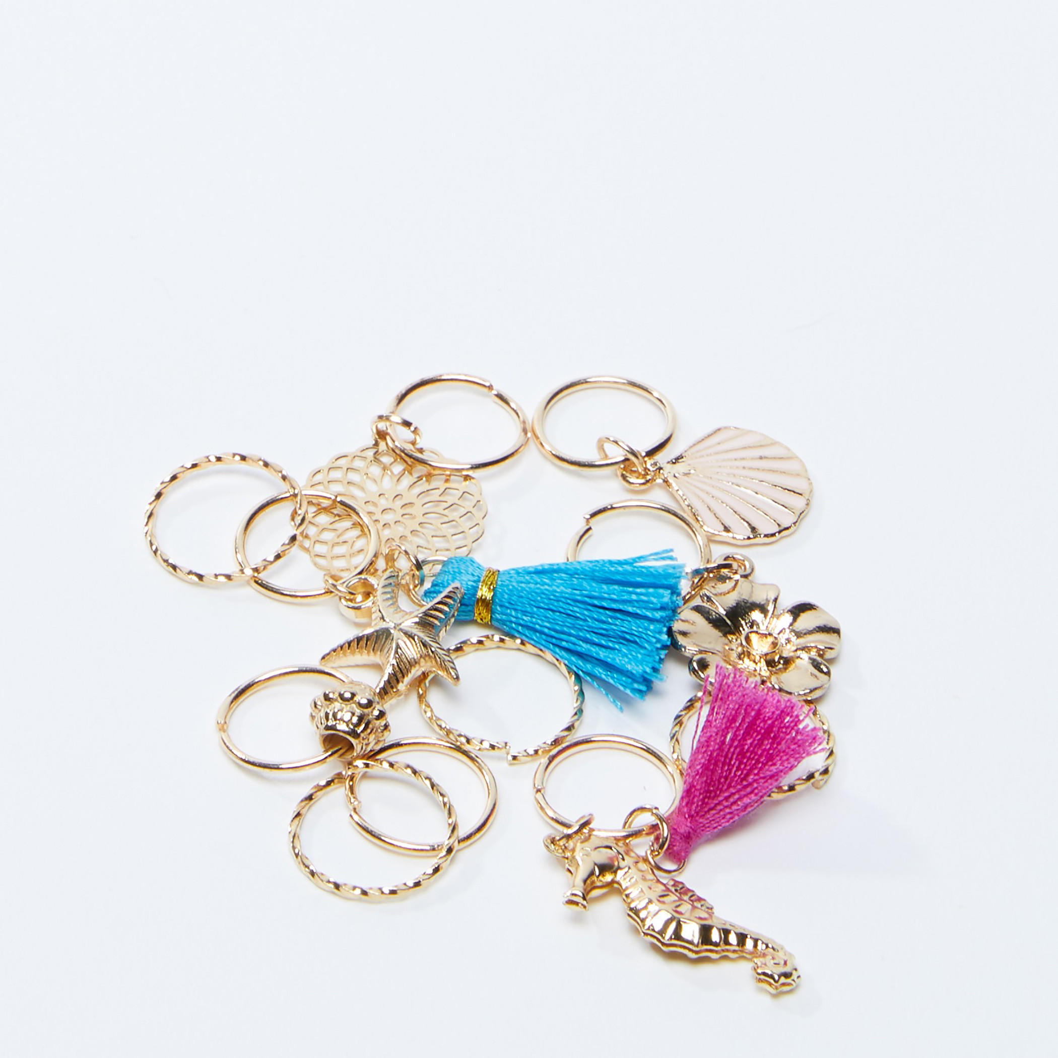 حلقات شعر متنوعة - طقم من 11 قطع-women-hairaccessories-image-2