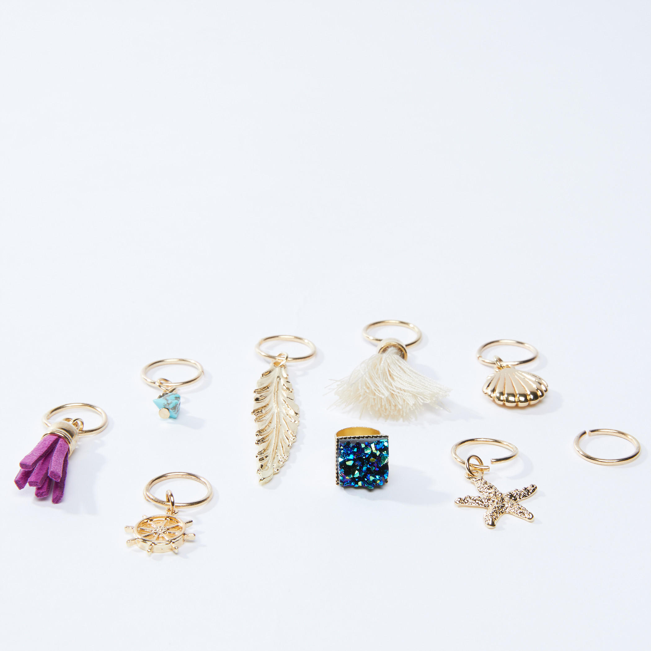 حلقات شعر متنوعة - طقم من 9 قطع-women-hairaccessories-image-2