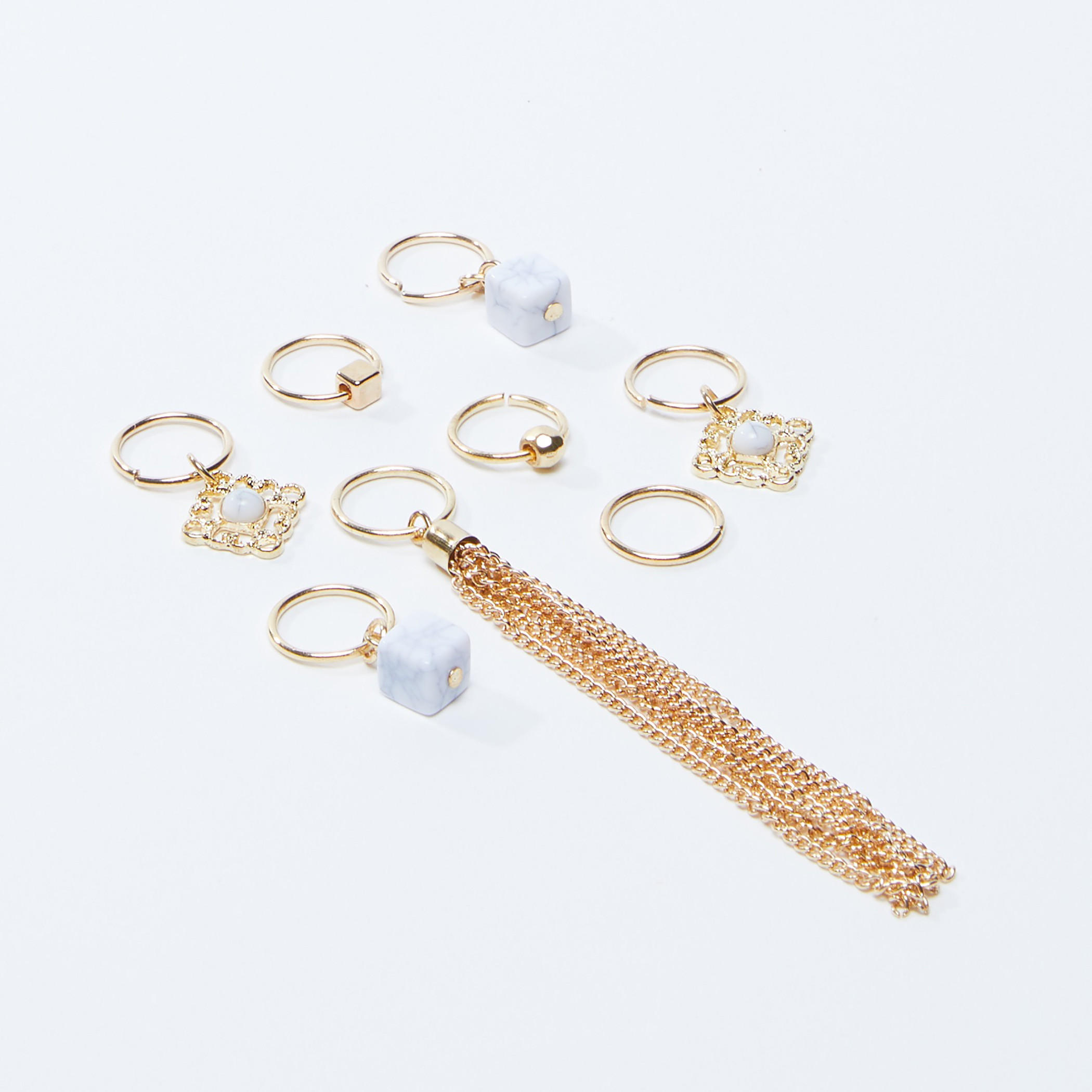 حلقات شعر متنوعة - طقم من 8 قطع-women-hairaccessories-image-1