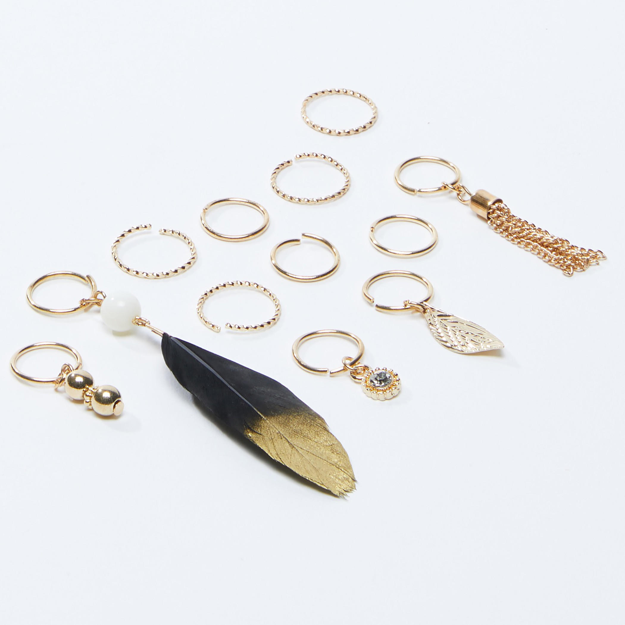 حلقات شعر متنوعة - طقم من 12 قطع-women-hairaccessories-image-1