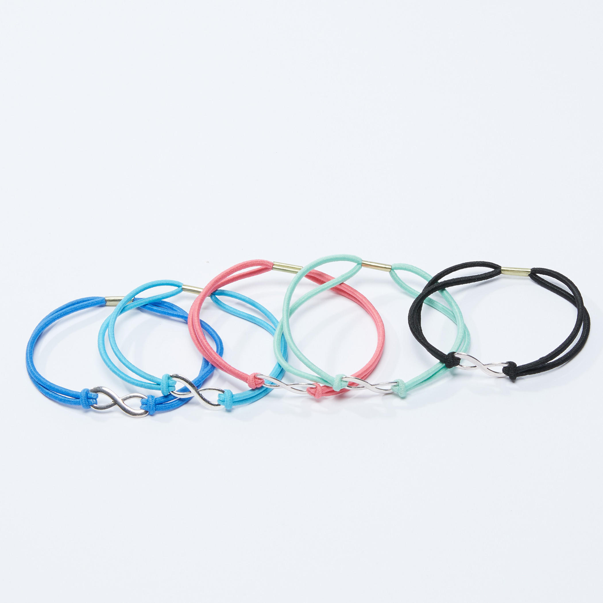 Metallic Detail Hair Tie - Set of 5-women-hairaccessories-image-1