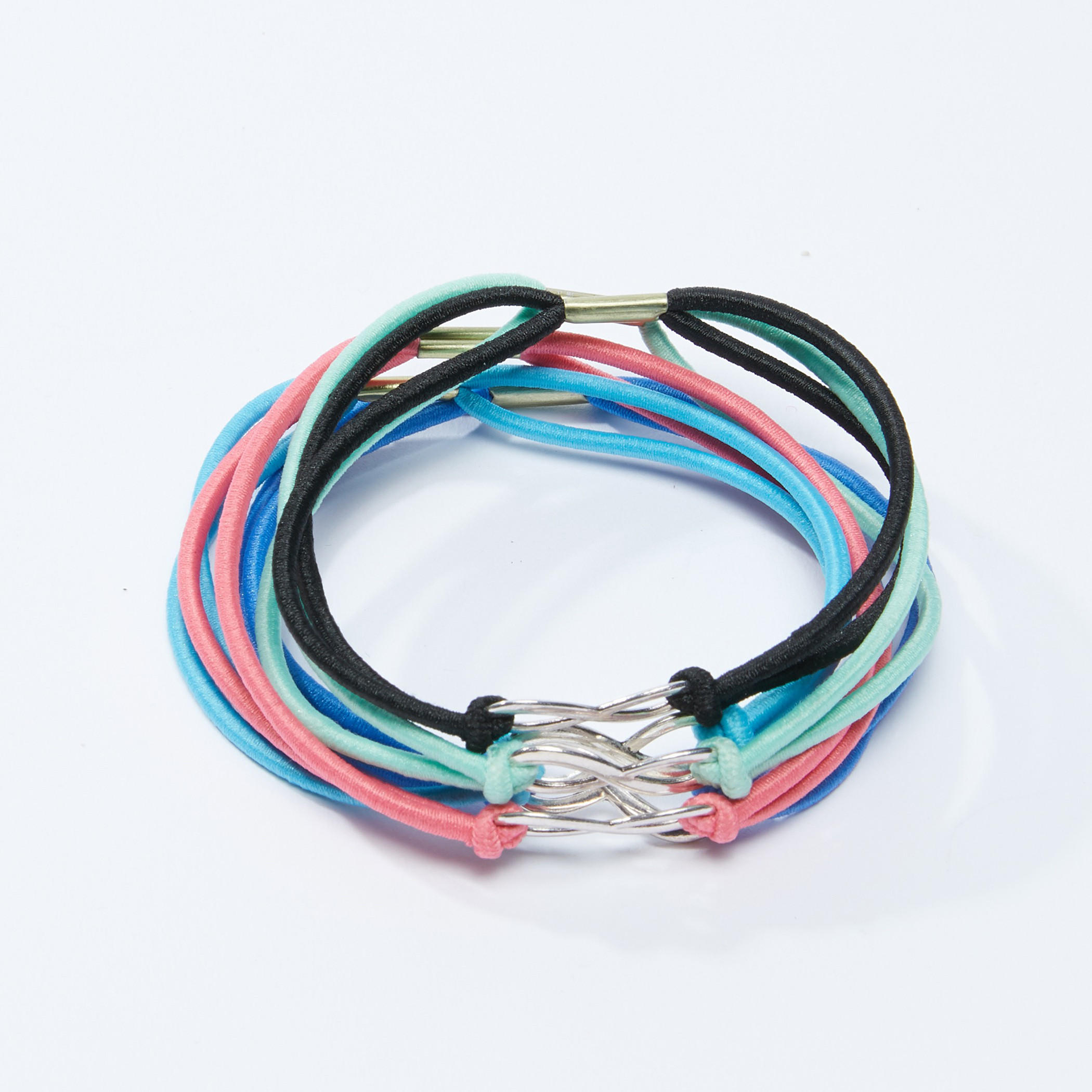 Metallic Detail Hair Tie - Set of 5-women-hairaccessories-image-2