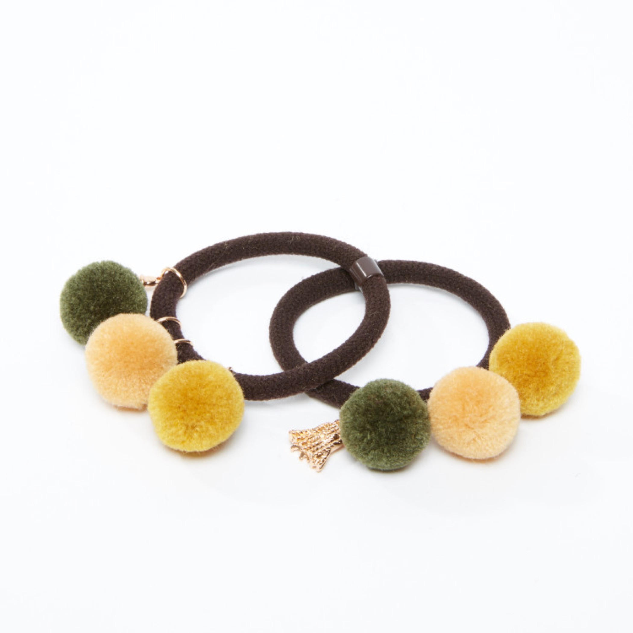 Pom-Pom Detail Hair Tie - Set of 2-women-hairaccessories-image-1