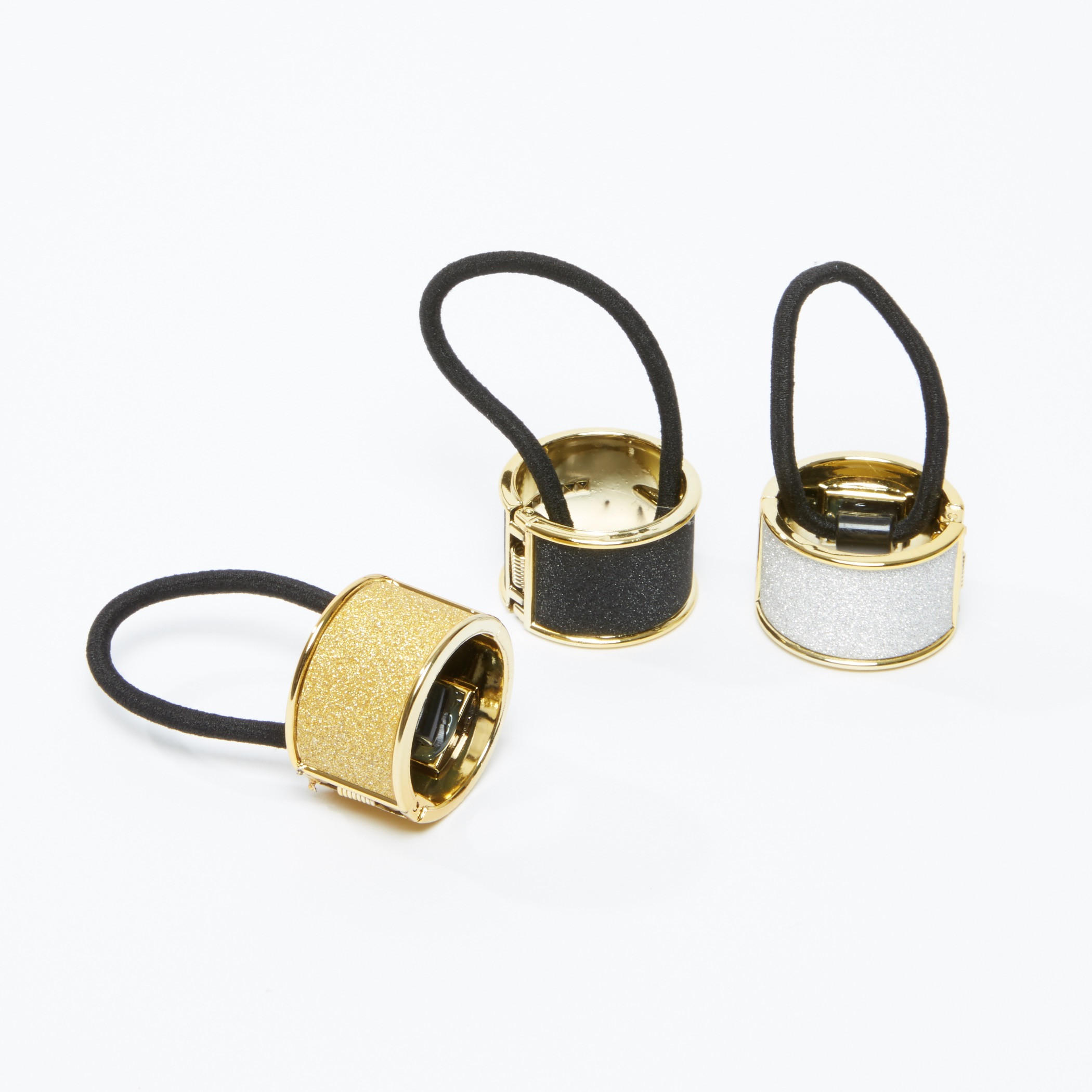 Shimmered Detail Hair Tie - Set of 3-women-hairaccessories-image-1