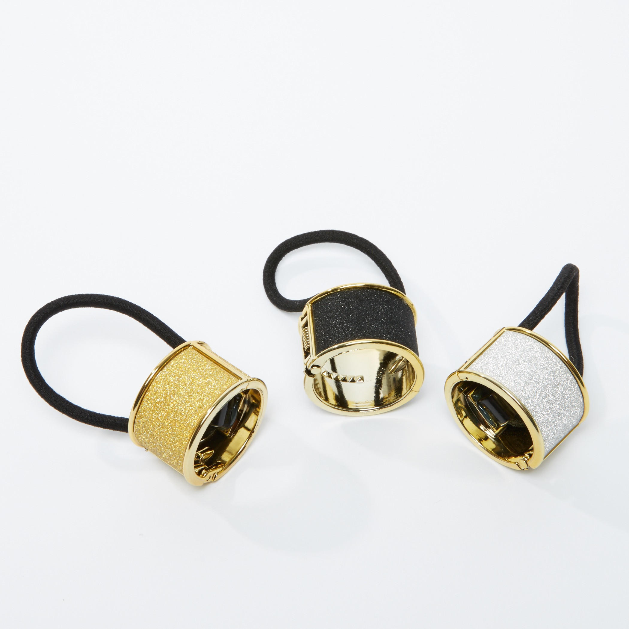Shimmered Detail Hair Tie - Set of 3-women-hairaccessories-image-2
