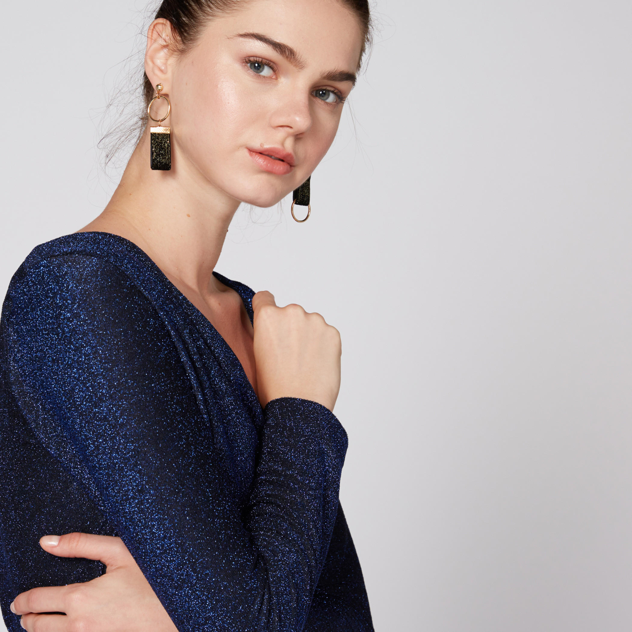 Textured Dangling Earrings with Pushback Closure-women-watchesandjewellery-jewellery-earrings-image-2