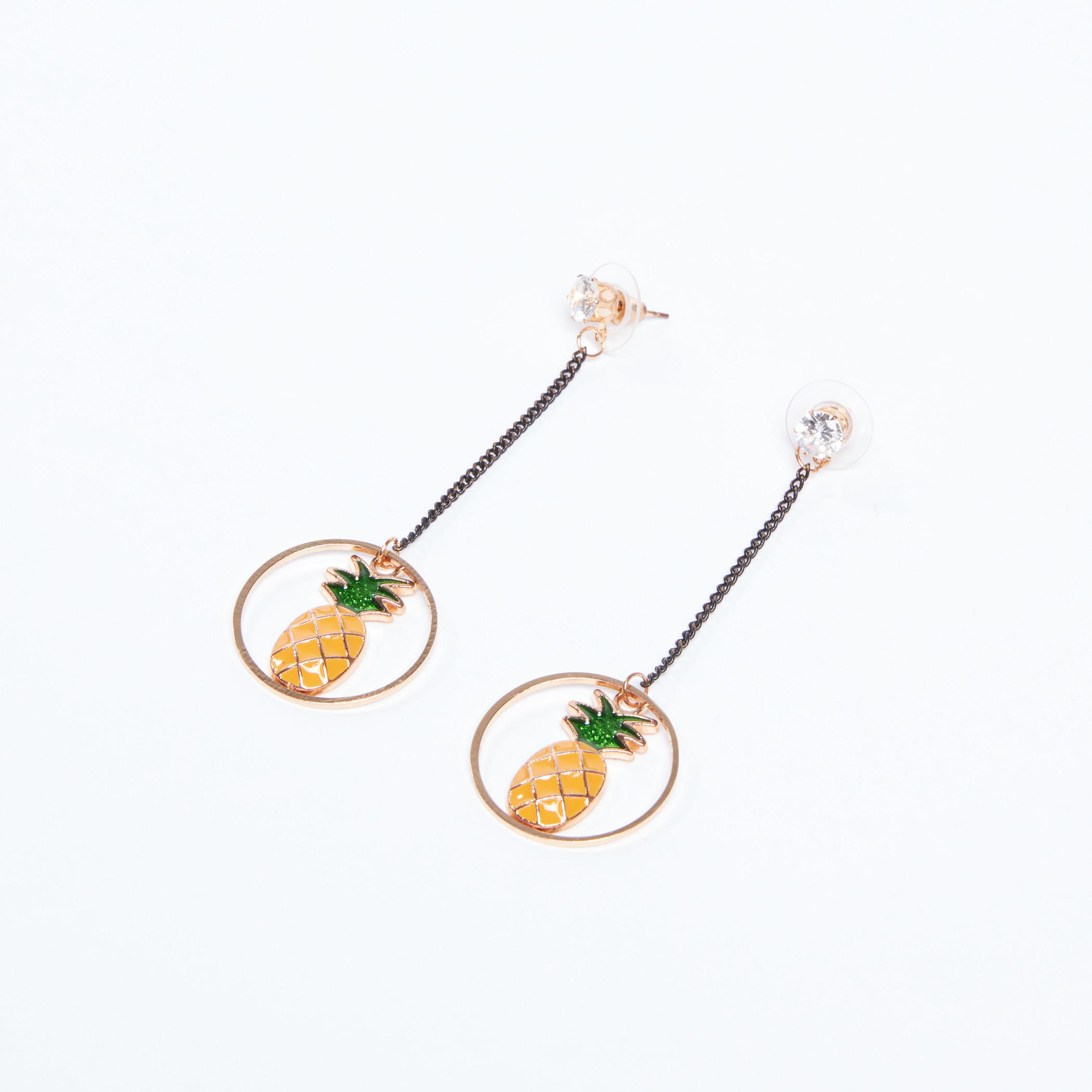 أقراط معدنيّة متدلية بمكبس إغلاق خلفي-women-watchesandjewellery-jewellery-earrings-image-1