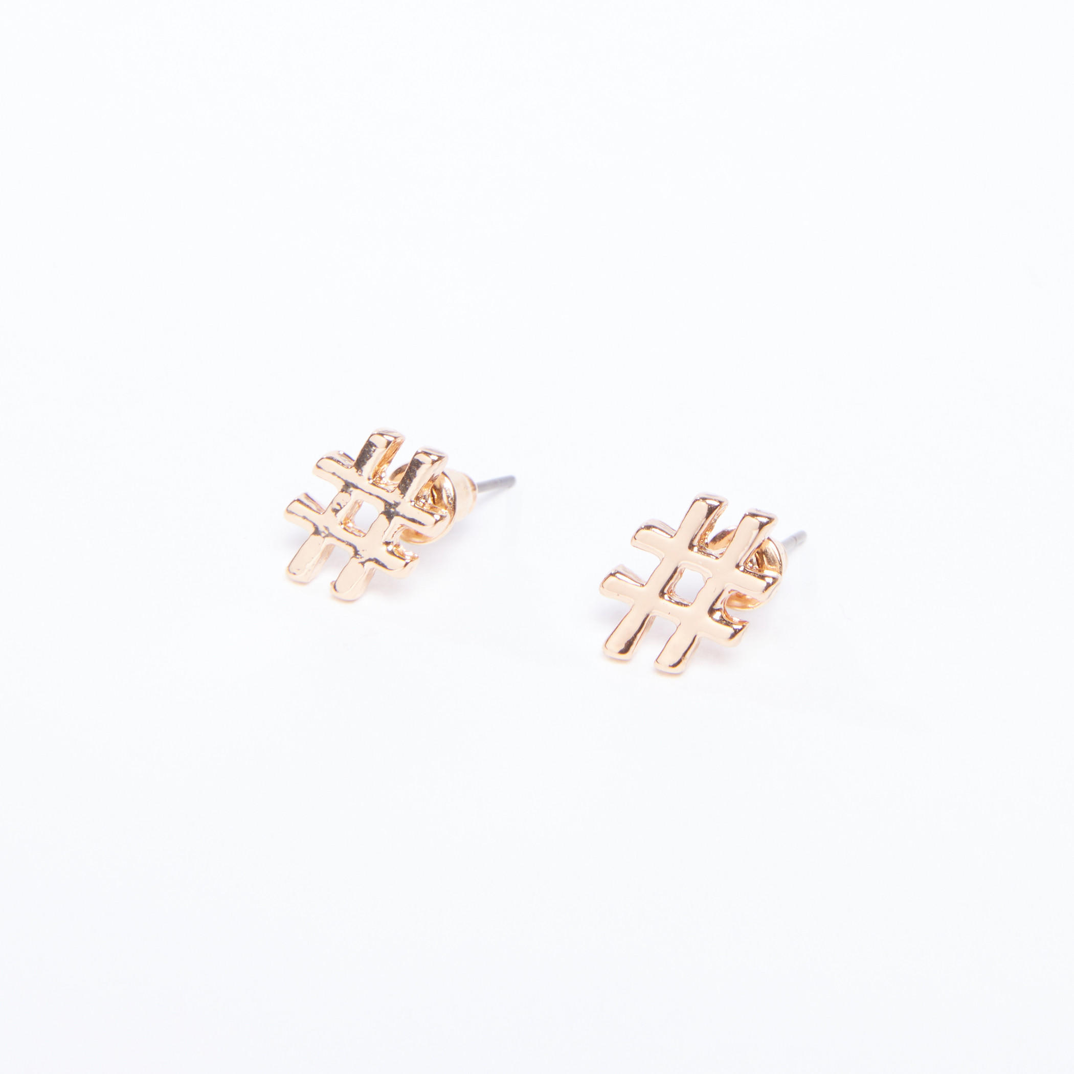 Hashtag Metallic Earrings with Push Back Closure-women-watchesandjewellery-jewellery-earrings-image-1