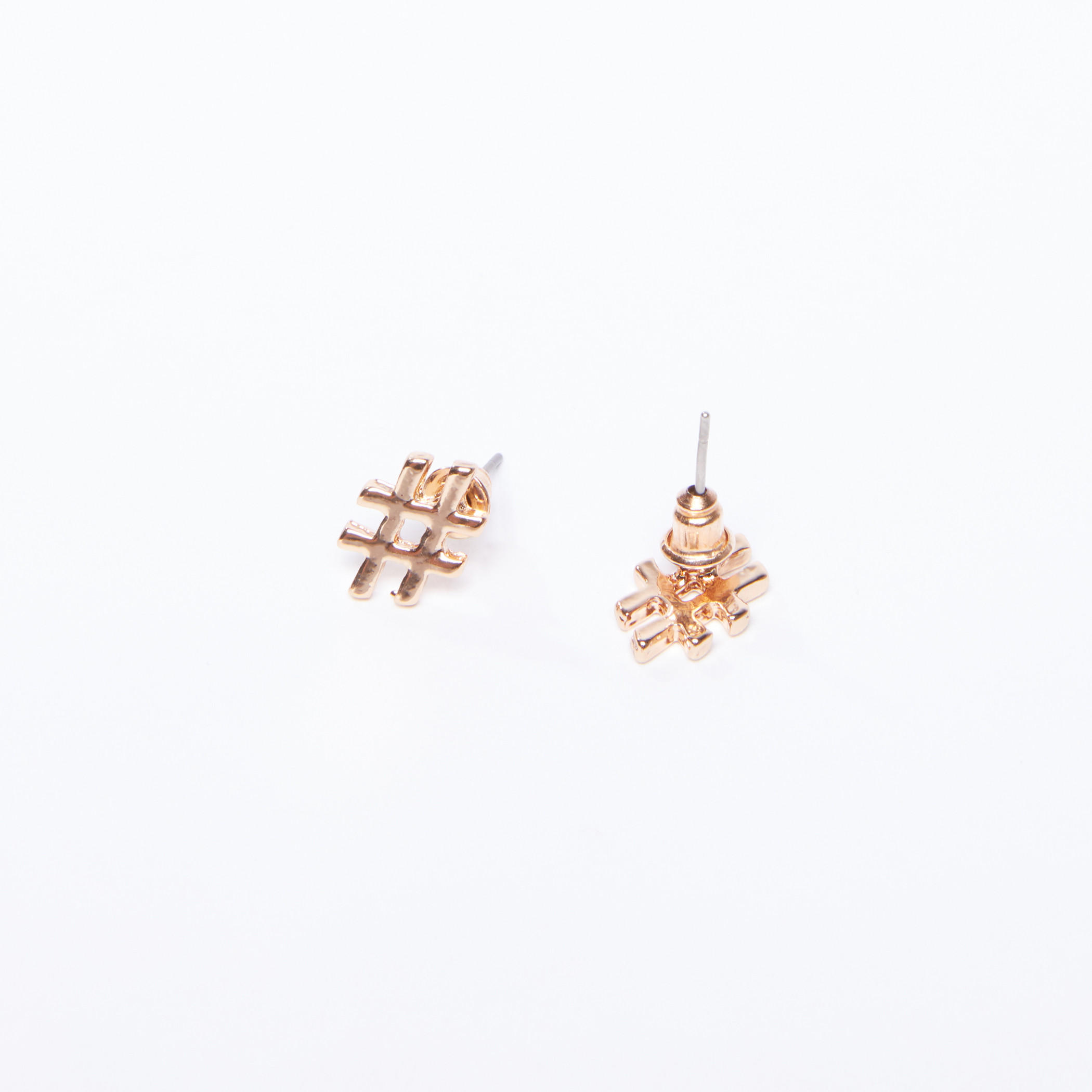 Hashtag Metallic Earrings with Push Back Closure-women-watchesandjewellery-jewellery-earrings-image-3