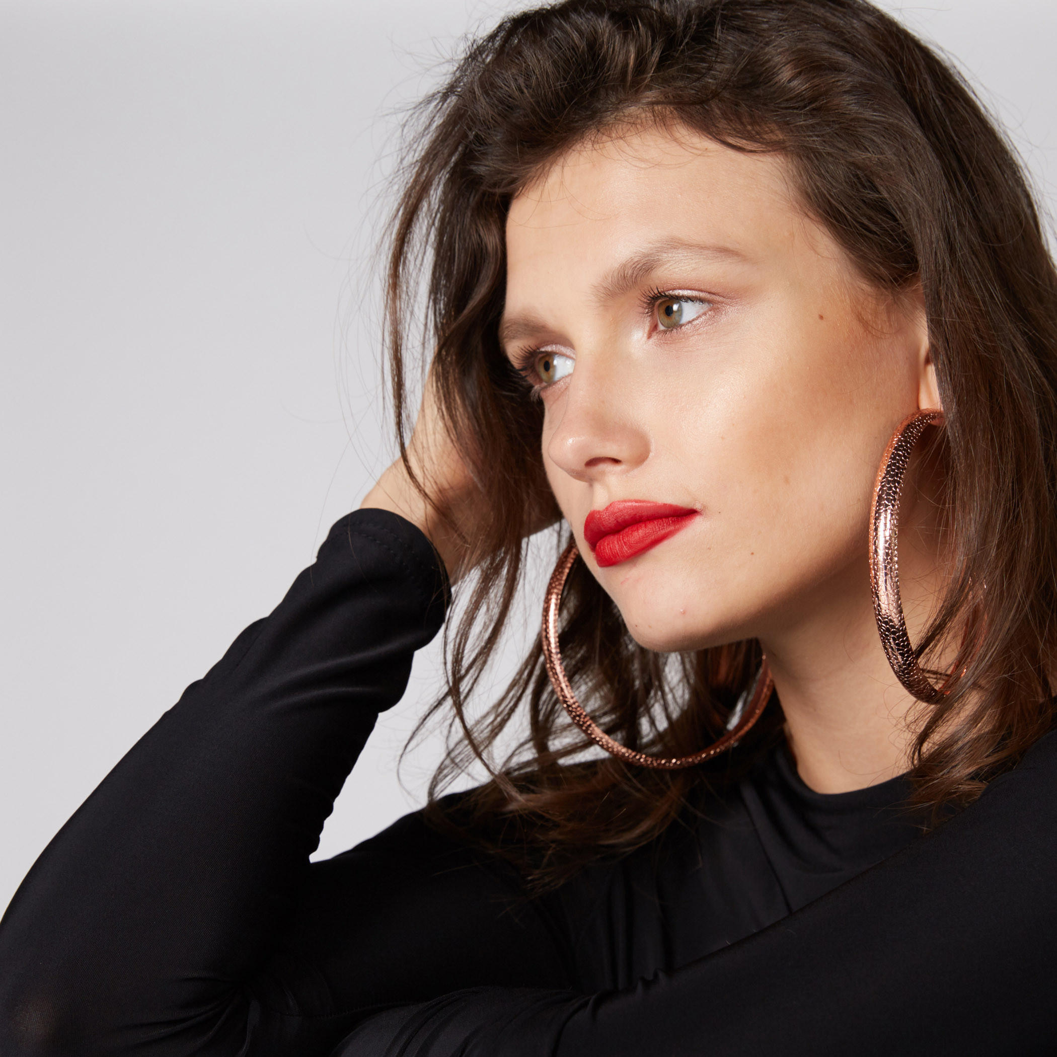 Metallic Earrings with Hinged Hoop-women-watchesandjewellery-jewellery-earrings-image-2