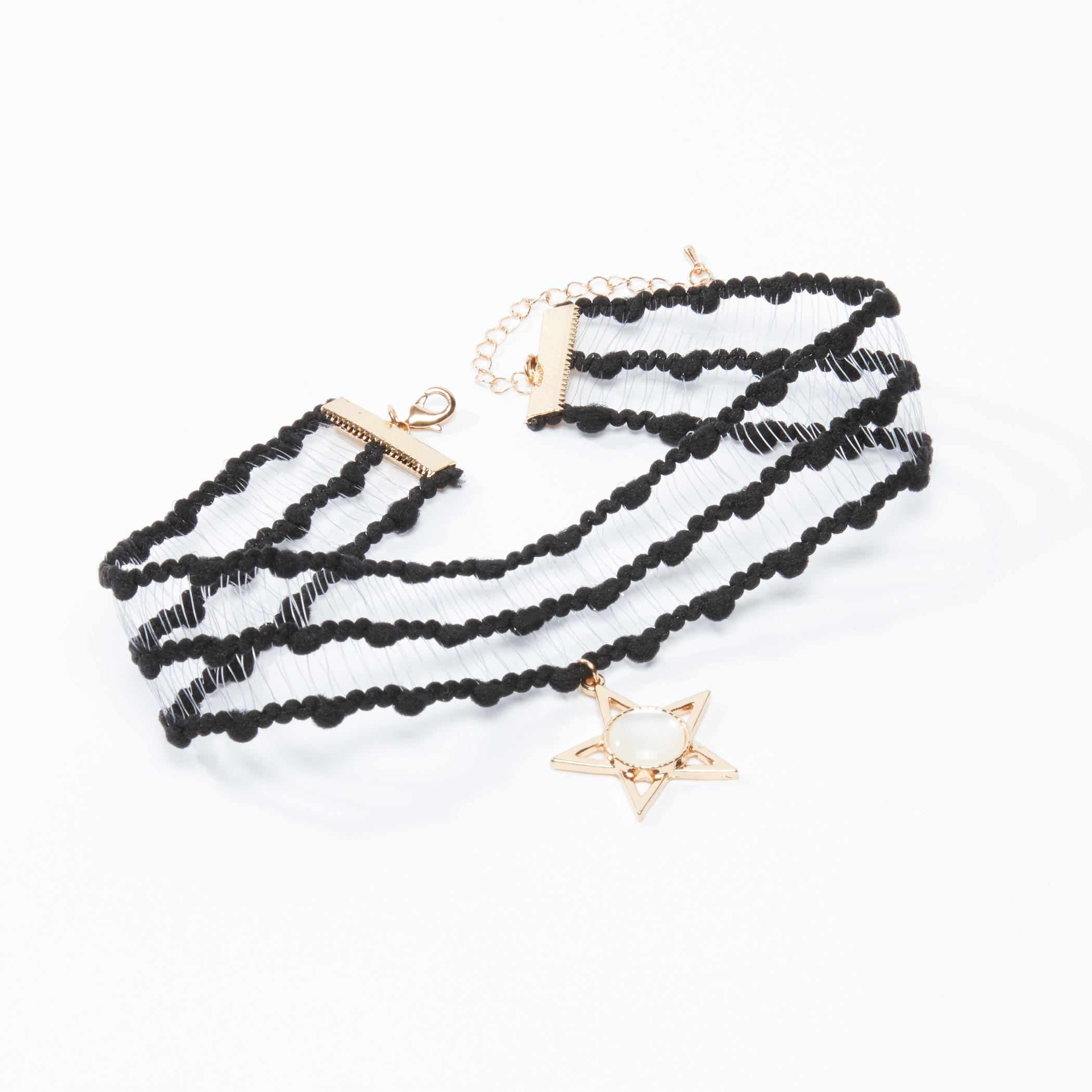 Metallic Detail Choker Necklace with Lobster Clasp-women-watchesandjewellery-jewellery-necklacesandpendants-image-1