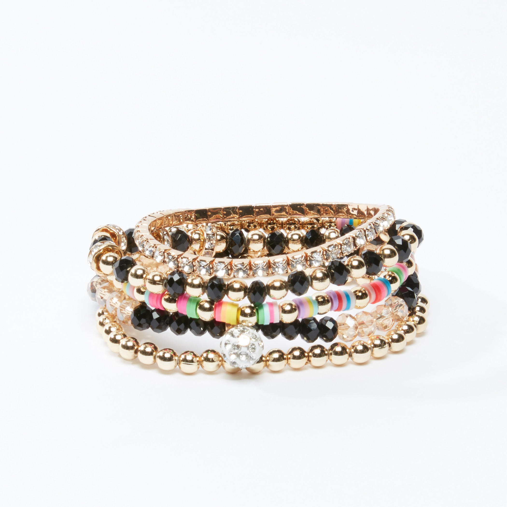طقم أساور متنوعة - 5 قطع-women-watchesandjewellery-jewellery-banglesandbracelets-image-1