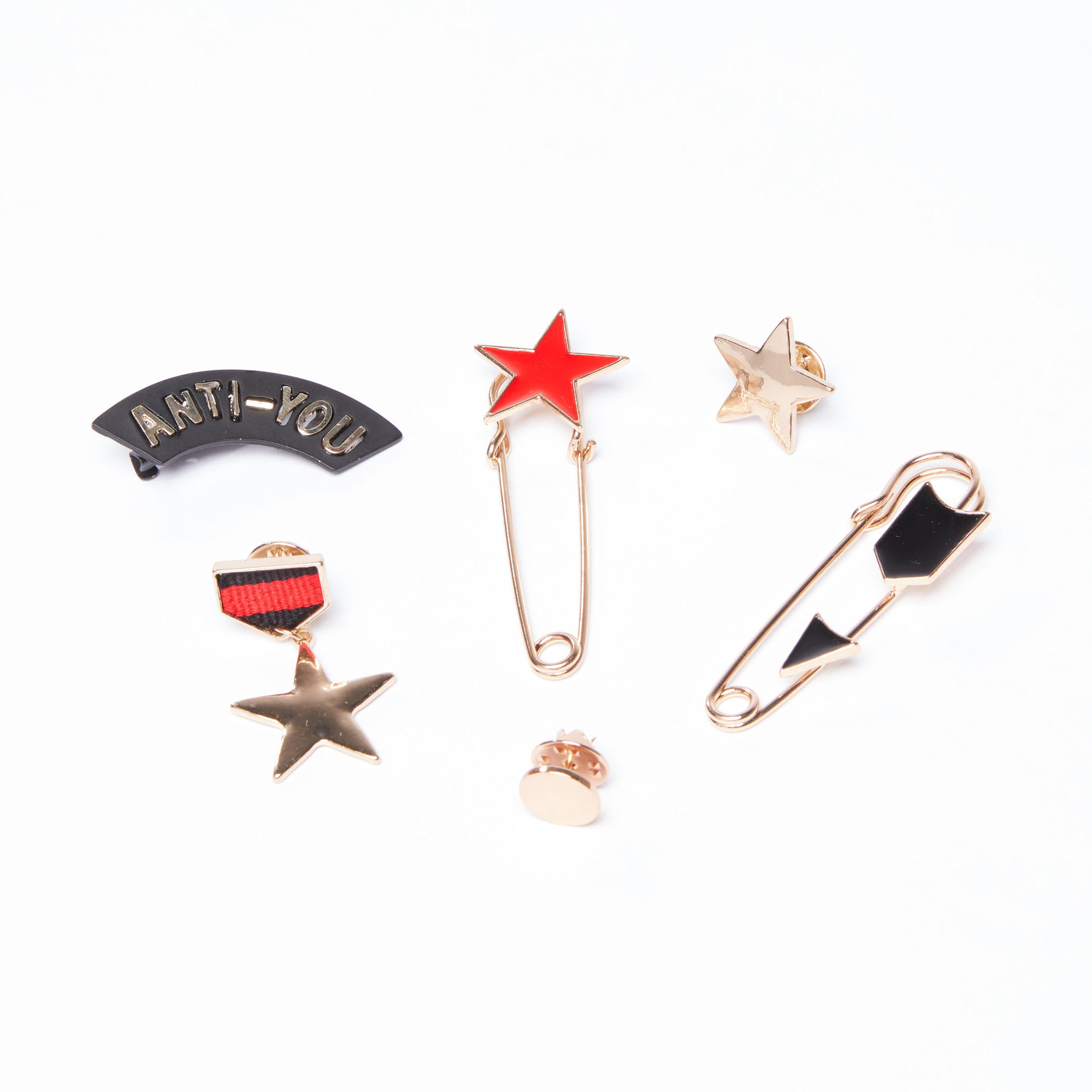بروشات متنوعة - طقم من 6 قطع-women-watchesandjewellery-jewellery-brooches-image-1