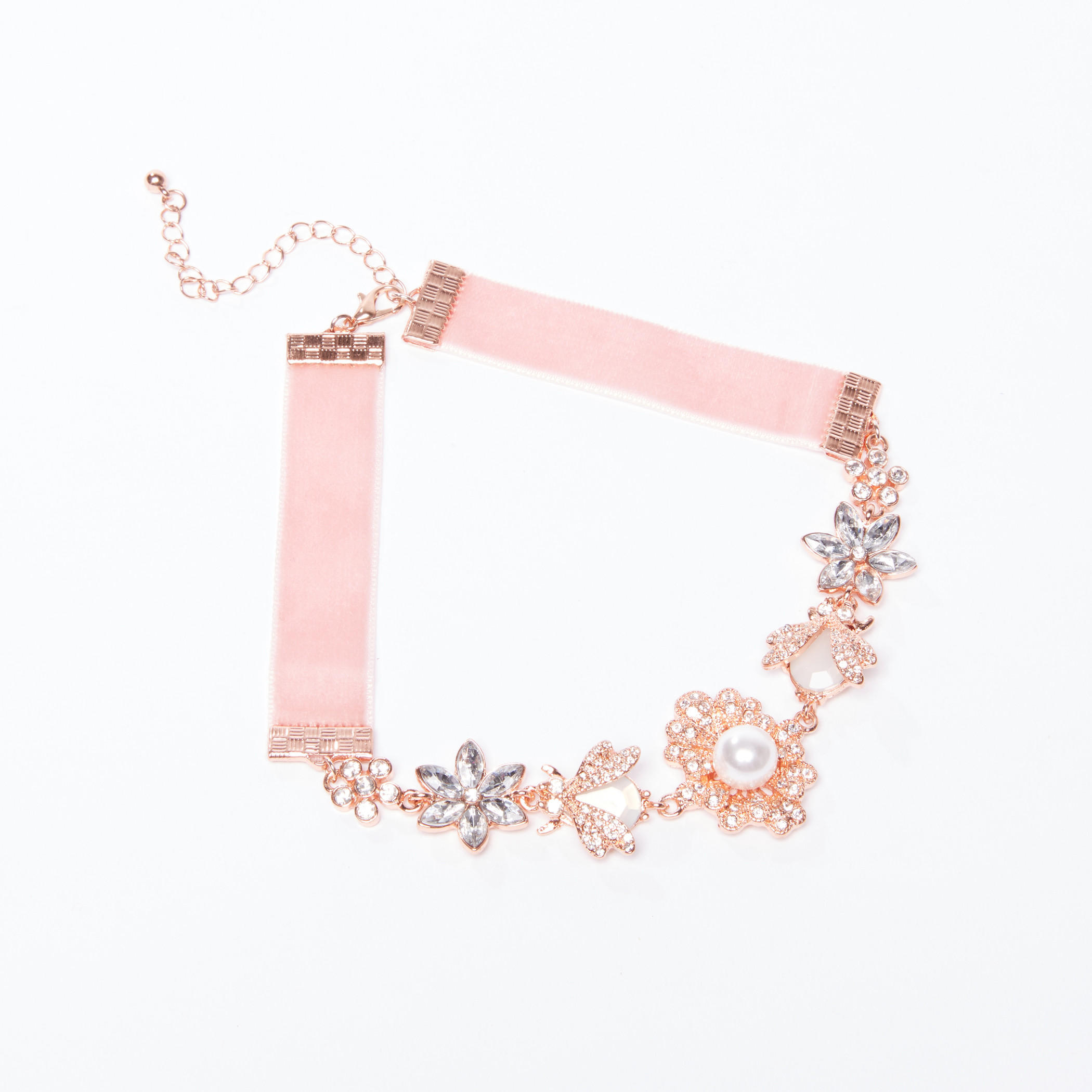 قلادة طوق مرصعة بالأزهار بمشبك إغلاق-women-watchesandjewellery-jewellery-necklacesandpendants-image-1
