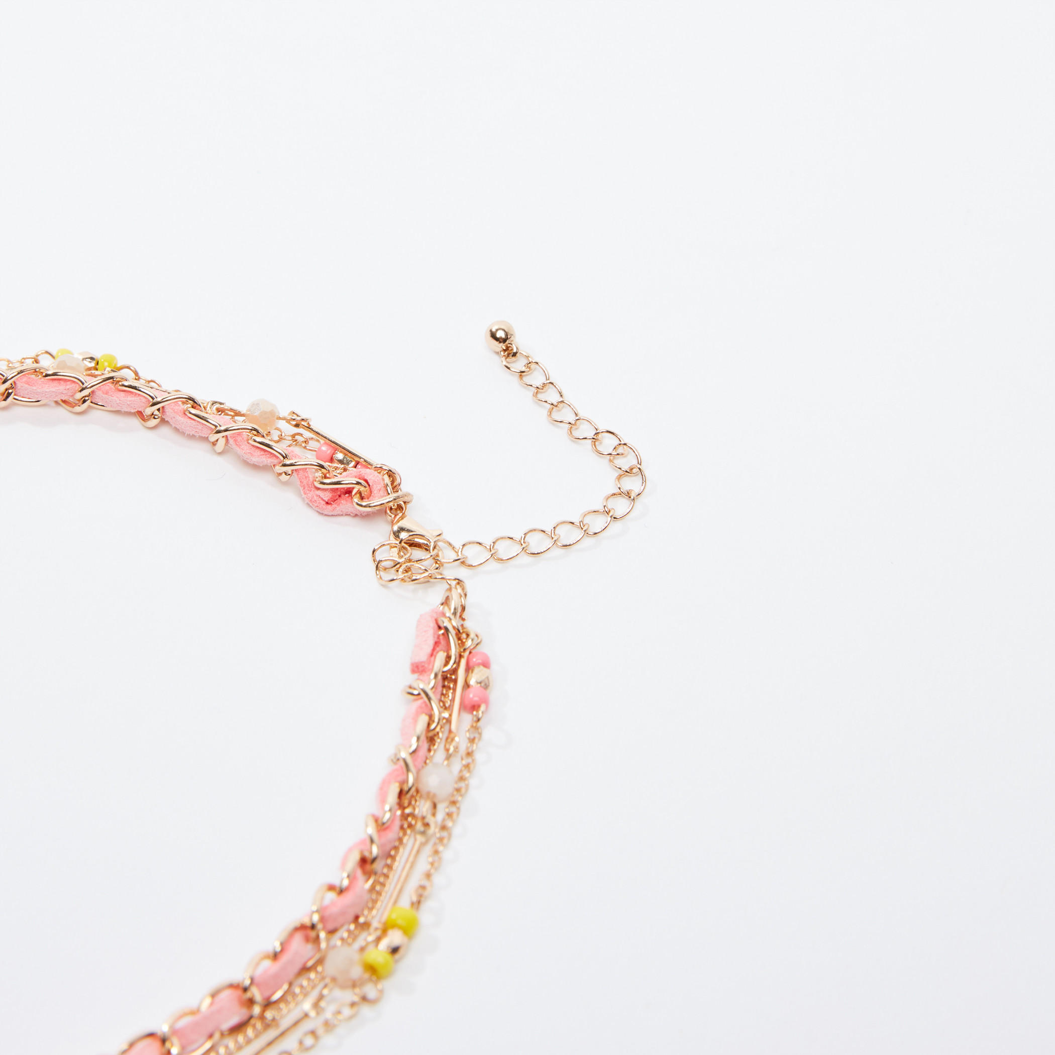 قلادة طبقات ميتاليك بتفاصيل خرز ومشبك إغلاق-women-watchesandjewellery-jewellery-necklacesandpendants-image-3