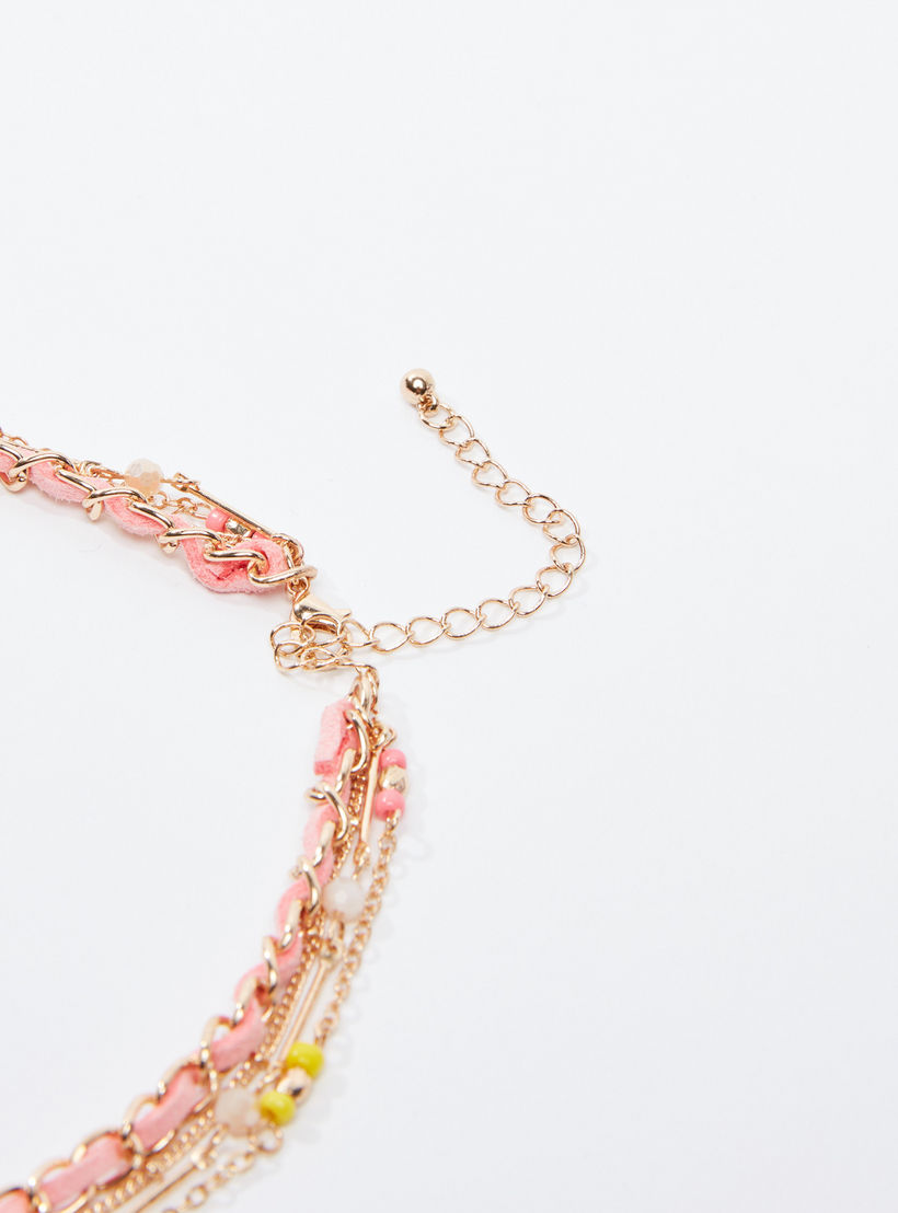 قلادة طبقات ميتاليك بتفاصيل خرز ومشبك إغلاق-women-watchesandjewellery-jewellery-necklacesandpendants-image-3