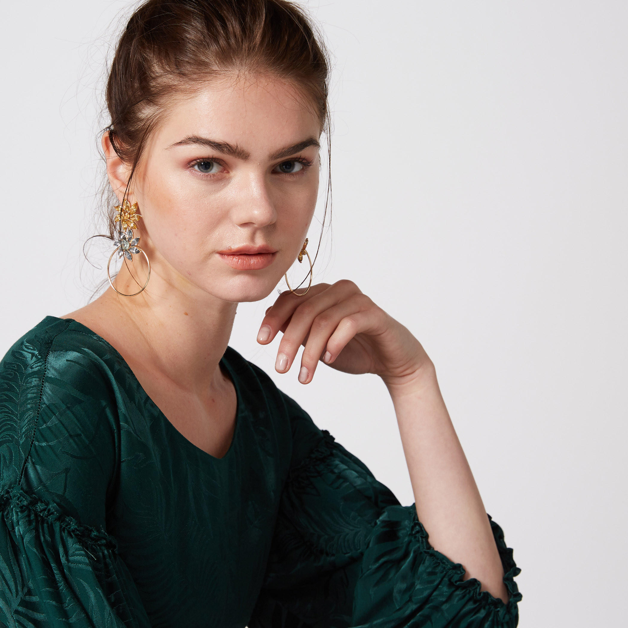 Studded Dangling Earrings with Push Back Closure-women-watchesandjewellery-jewellery-earrings-image-1