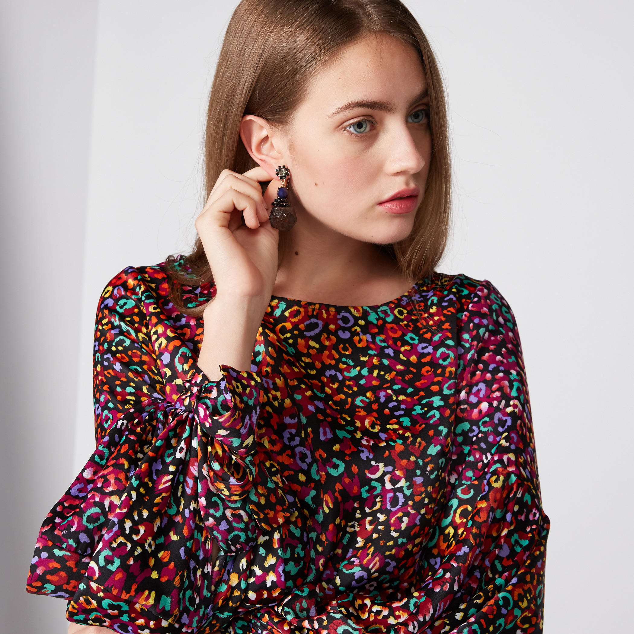 Studded Dangling Earrings with Push Back Closure-women-watchesandjewellery-jewellery-earrings-image-2
