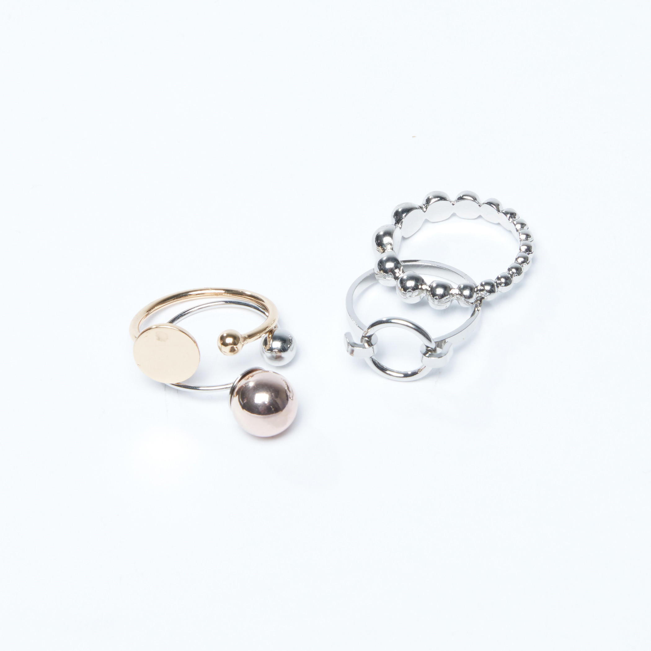 خواتم ميتاليك متنوّعة - طقم من 4 قطع-women-watchesandjewellery-jewellery-rings-image-2