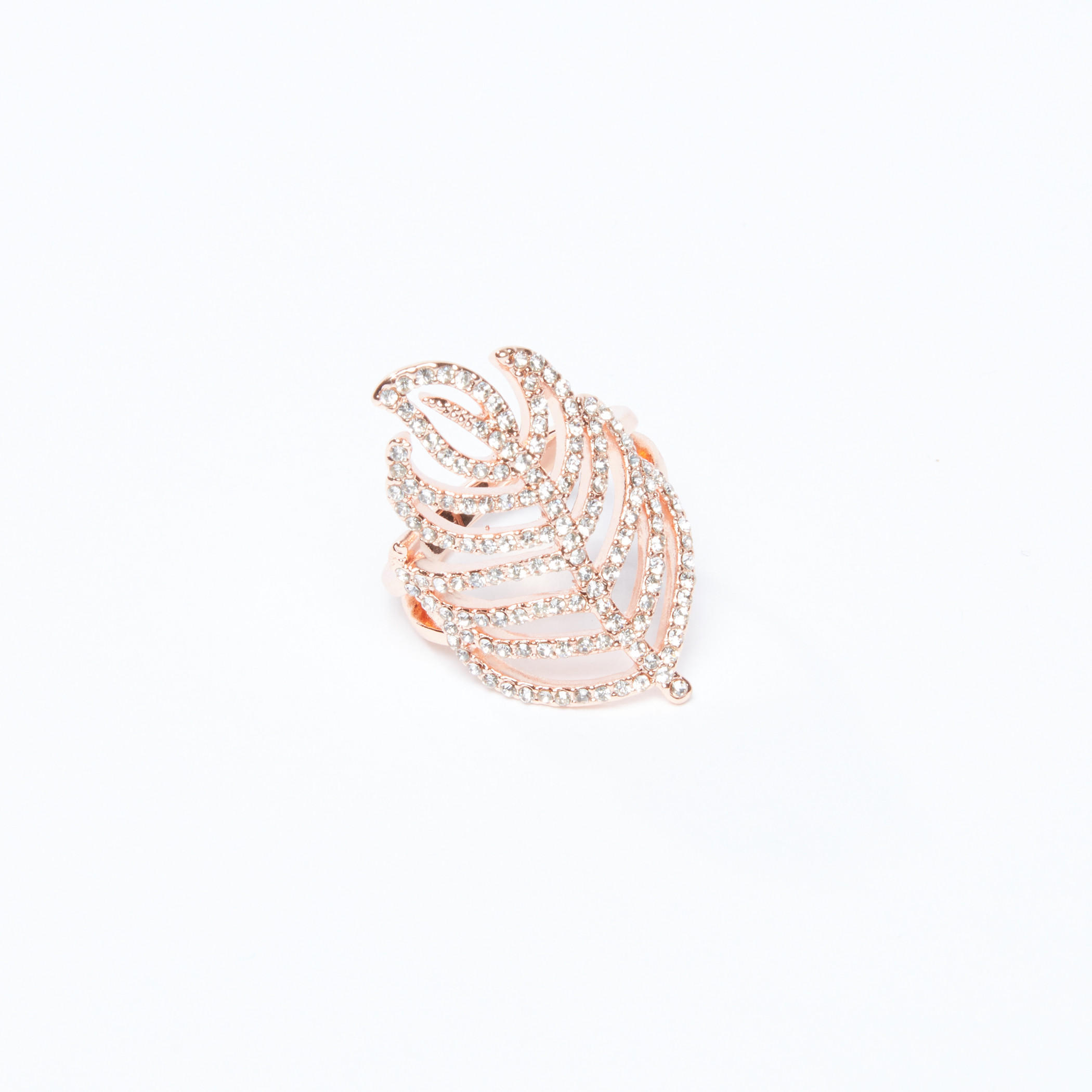 Studded Leaf Shaped Finger Ring-women-watchesandjewellery-jewellery-rings-image-1