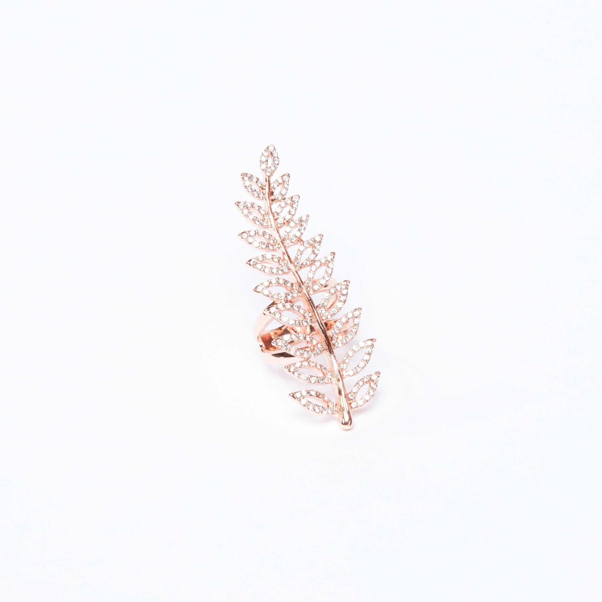 Studded Leaf Shape Finger Ring-women-watchesandjewellery-jewellery-rings-image-1