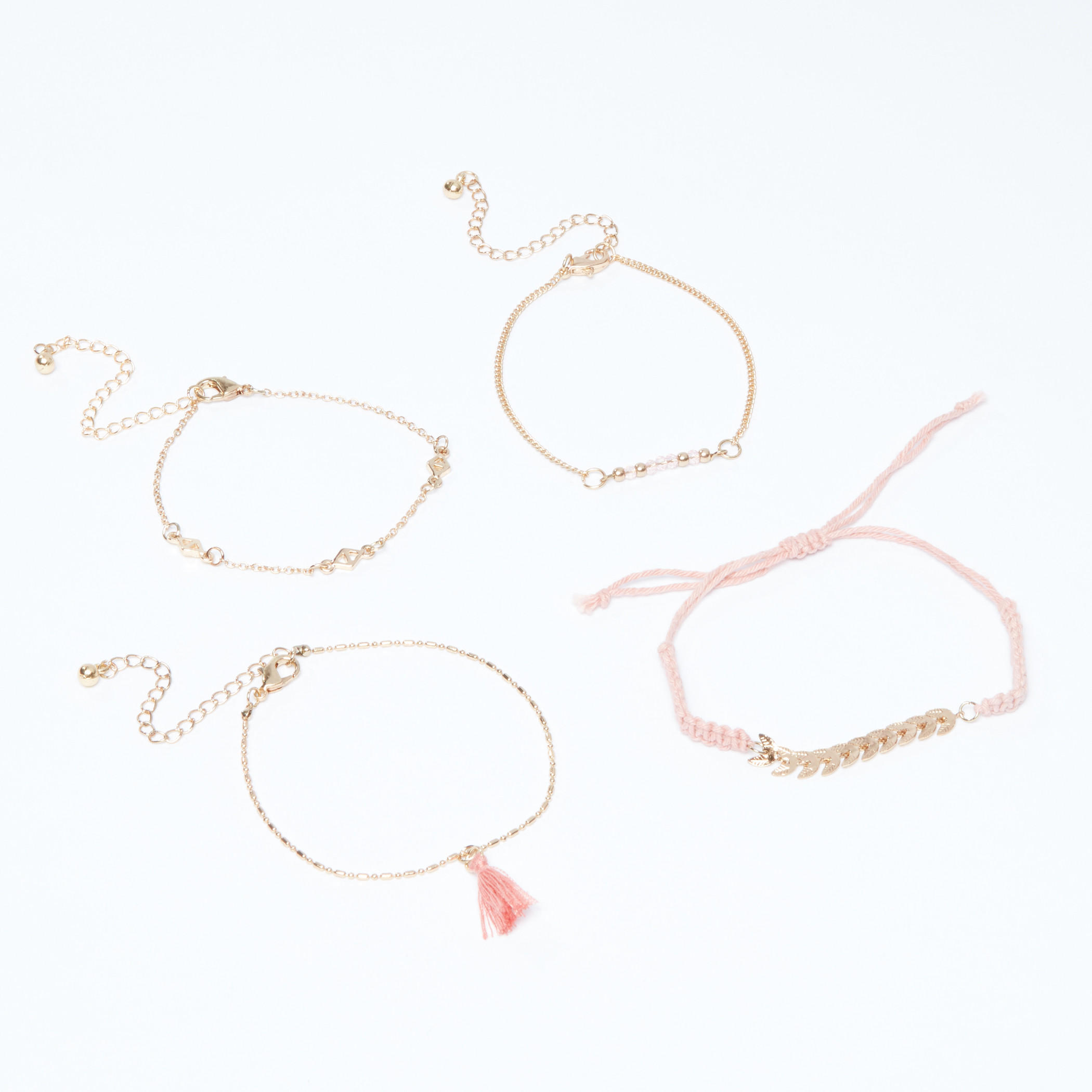 طقم أساور متنوعة 4 قطع بمشبك إغلاق-women-watchesandjewellery-jewellery-banglesandbracelets-image-1