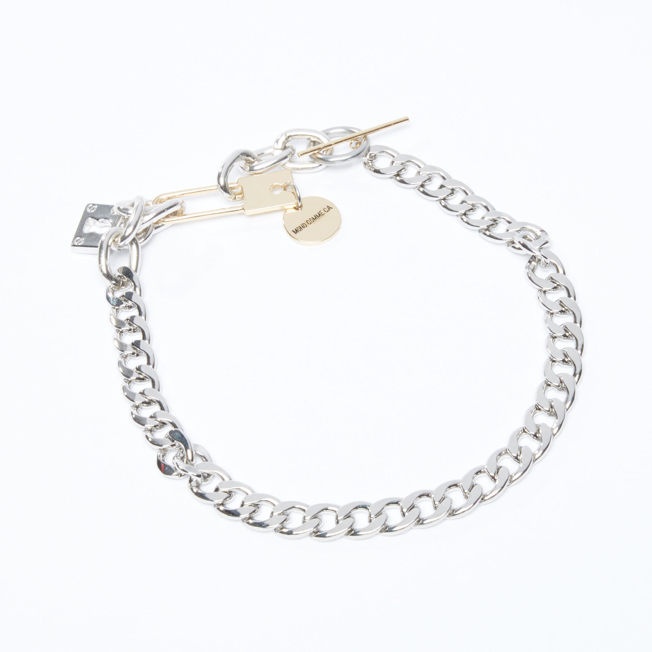 قلادة سلسلة بتزيينات قفل وإغلاق ميتاليك-women-watchesandjewellery-jewellery-necklacesandpendants-image-1