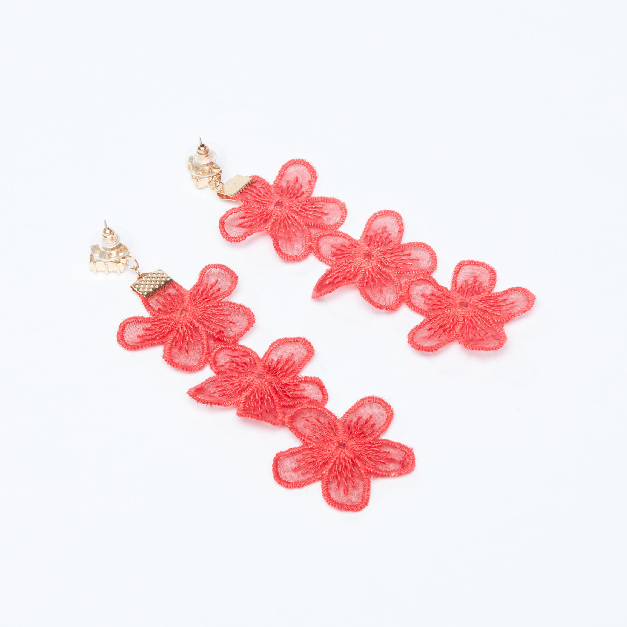Studded and Lace Embroidered Dangling Earrings with Push Back Closure-women-watchesandjewellery-jewellery-earrings-image-4