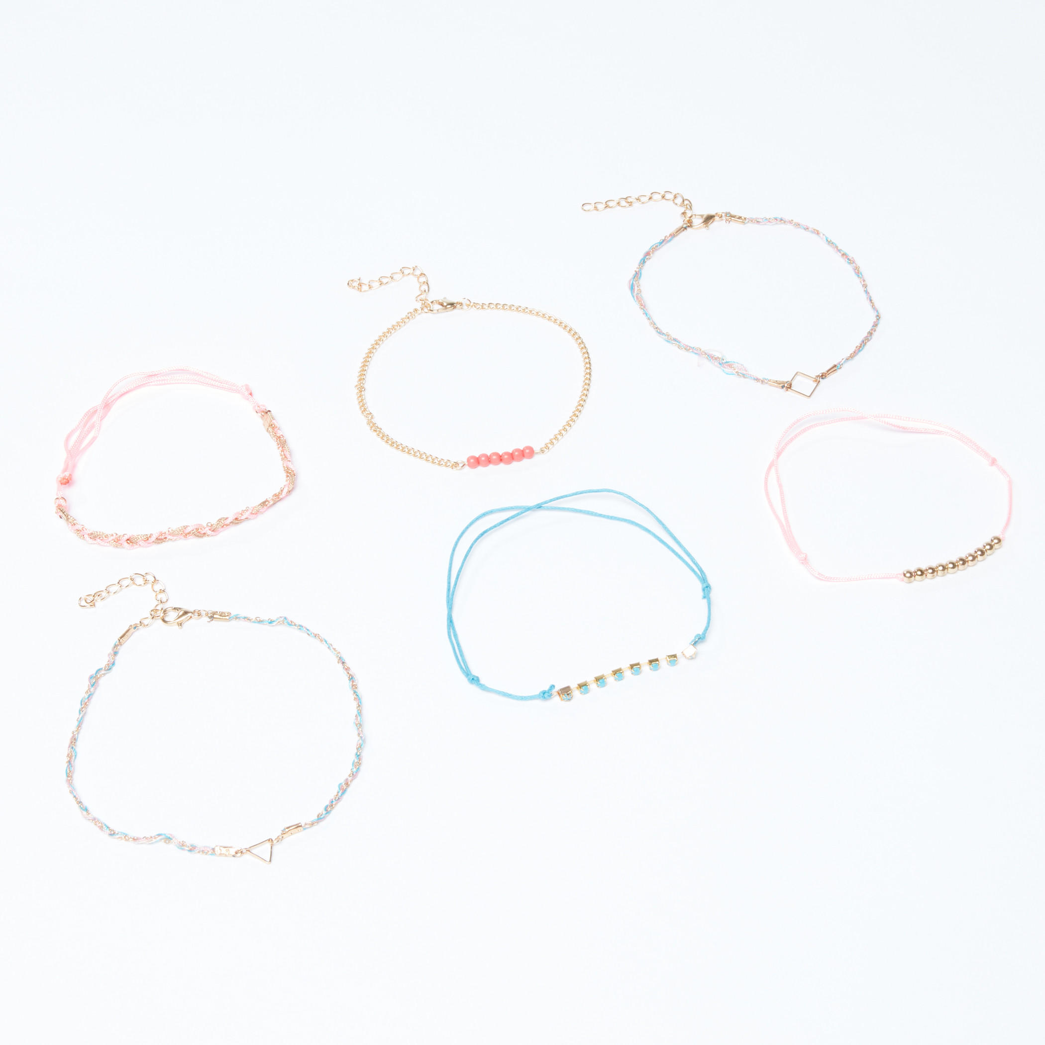 طقم خلخال متنوع -  6 قطع-women-watchesandjewellery-jewellery-anklets-image-2
