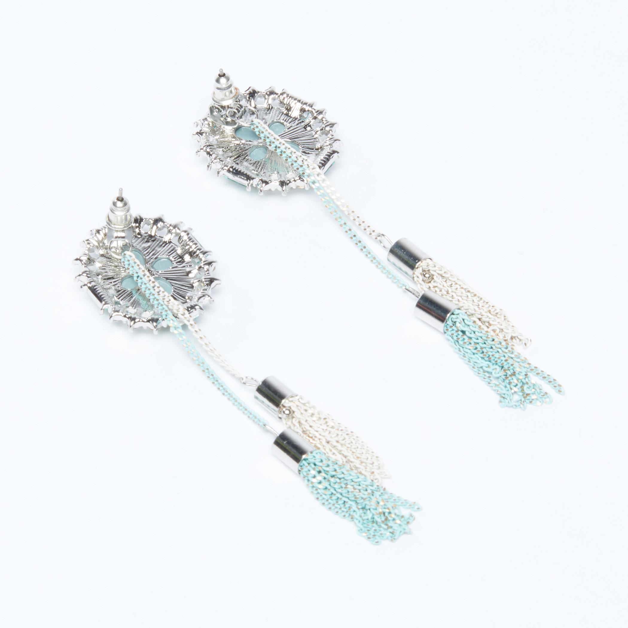 أقراط مرصعة بشراشيب ومكبس إغلاق-women-watchesandjewellery-jewellery-earrings-image-3