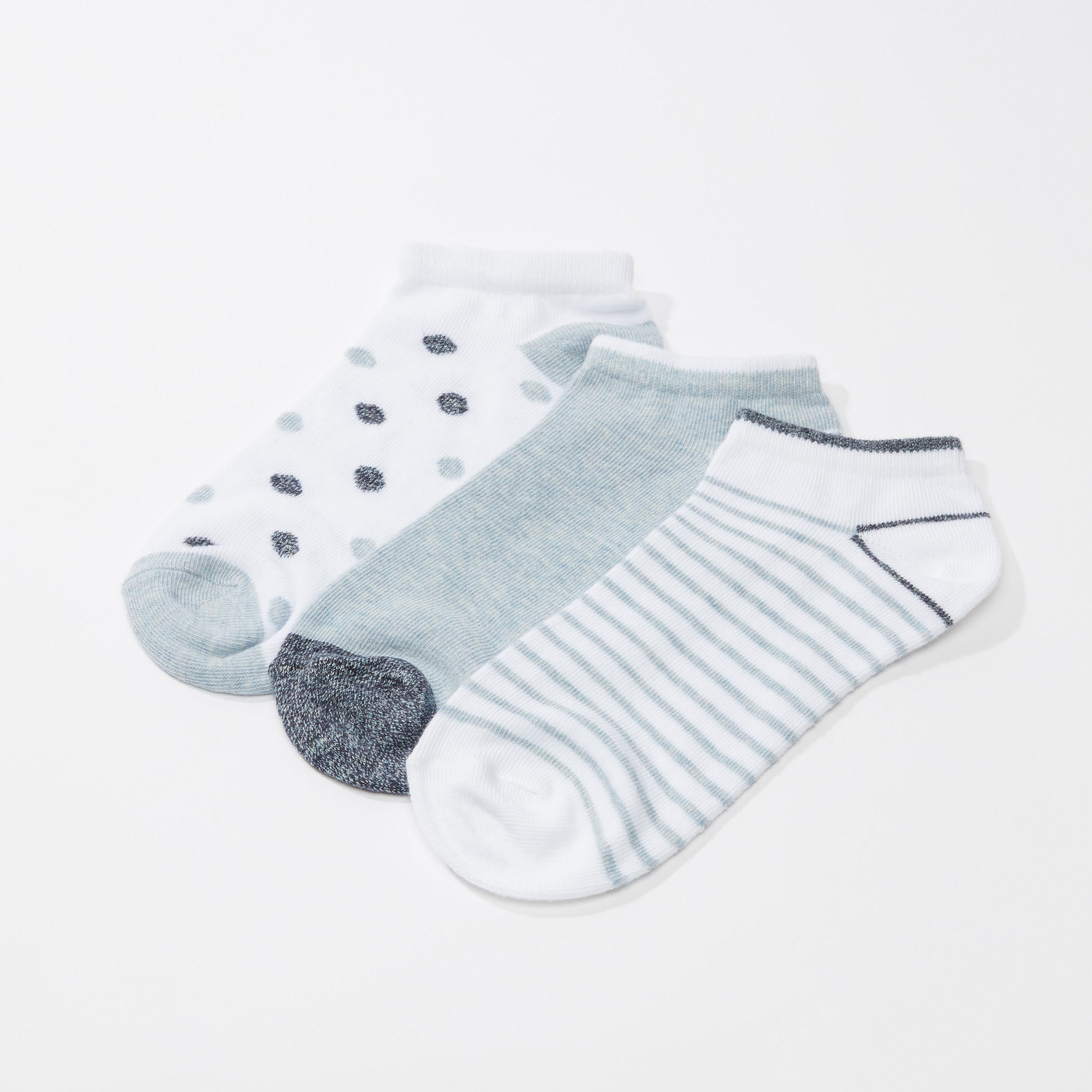 جوارب متنوعة بطول الكاحل - طقم من 3 أزواج-women-socksandstockings-image-1