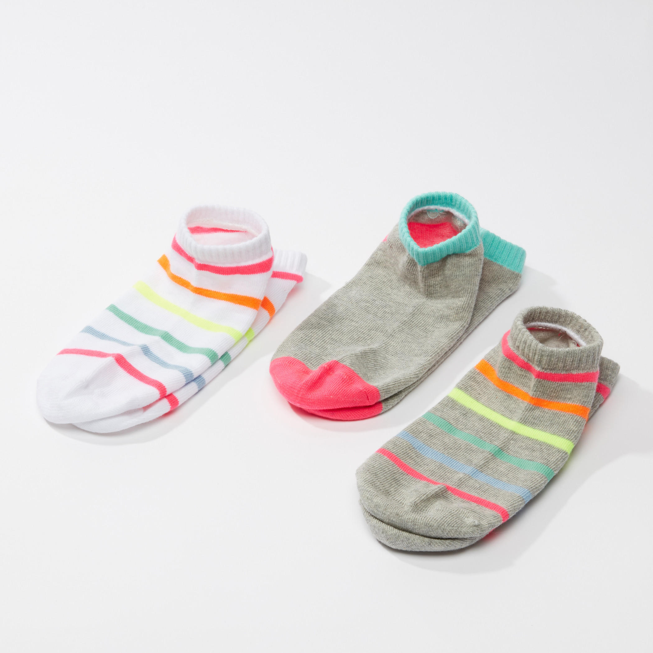 طقم جوارب مخطّطة بطول الكاحل - 3 أزواج-women-socksandstockings-image-2