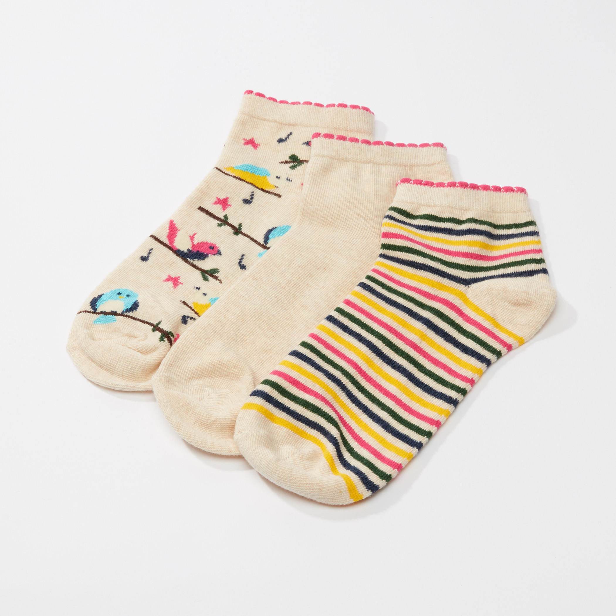 جوارب بطول الكاحل بنقش مطبوع - طقم من ثلاثة أزواج-women-socksandstockings-image-1