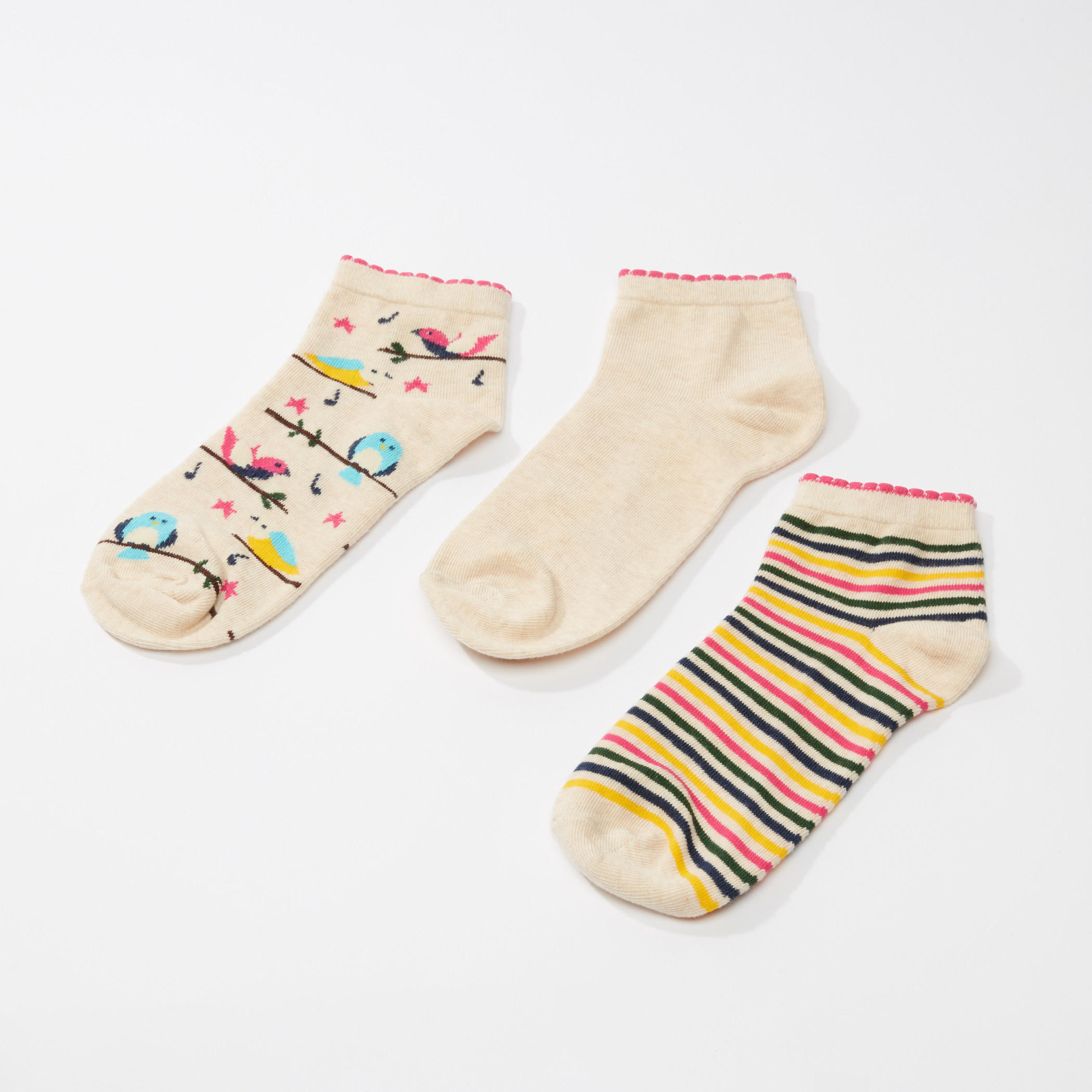 جوارب بطول الكاحل بنقش مطبوع - طقم من ثلاثة أزواج-women-socksandstockings-image-3