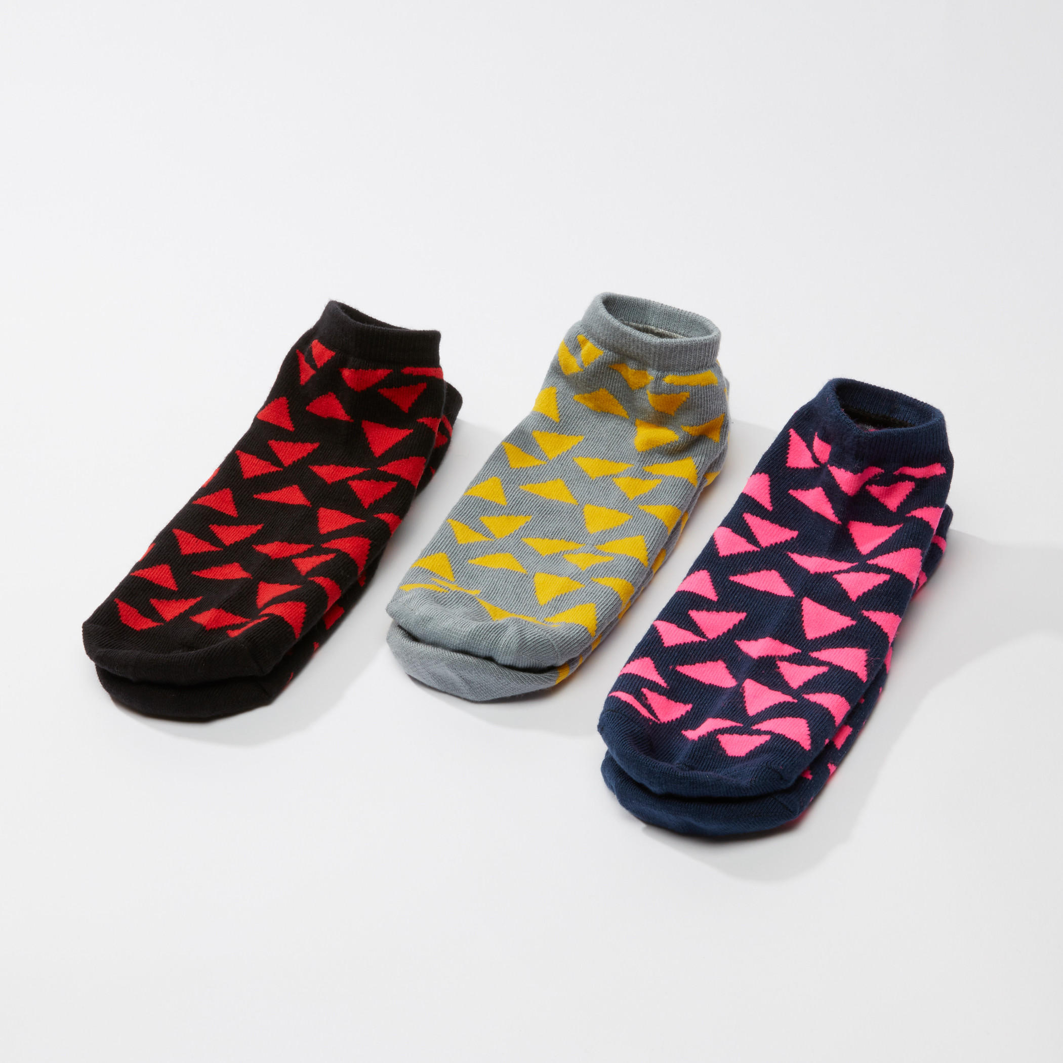 جوارب بطول الكاحل بطبعات - طقم من 3 أزواج-women-socksandstockings-image-2
