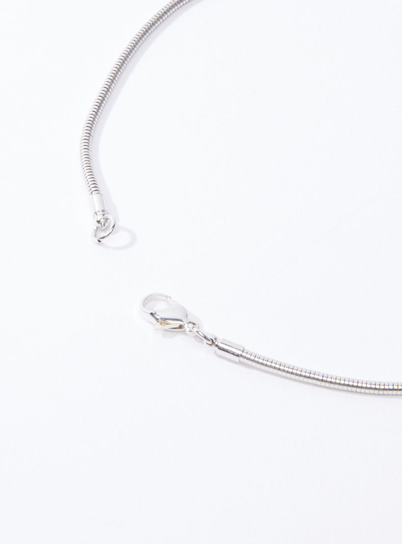 Metallic Flower Detail Long Necklace with Lobster Clasp-women-watchesandjewellery-jewellery-necklacesandpendants-image-2