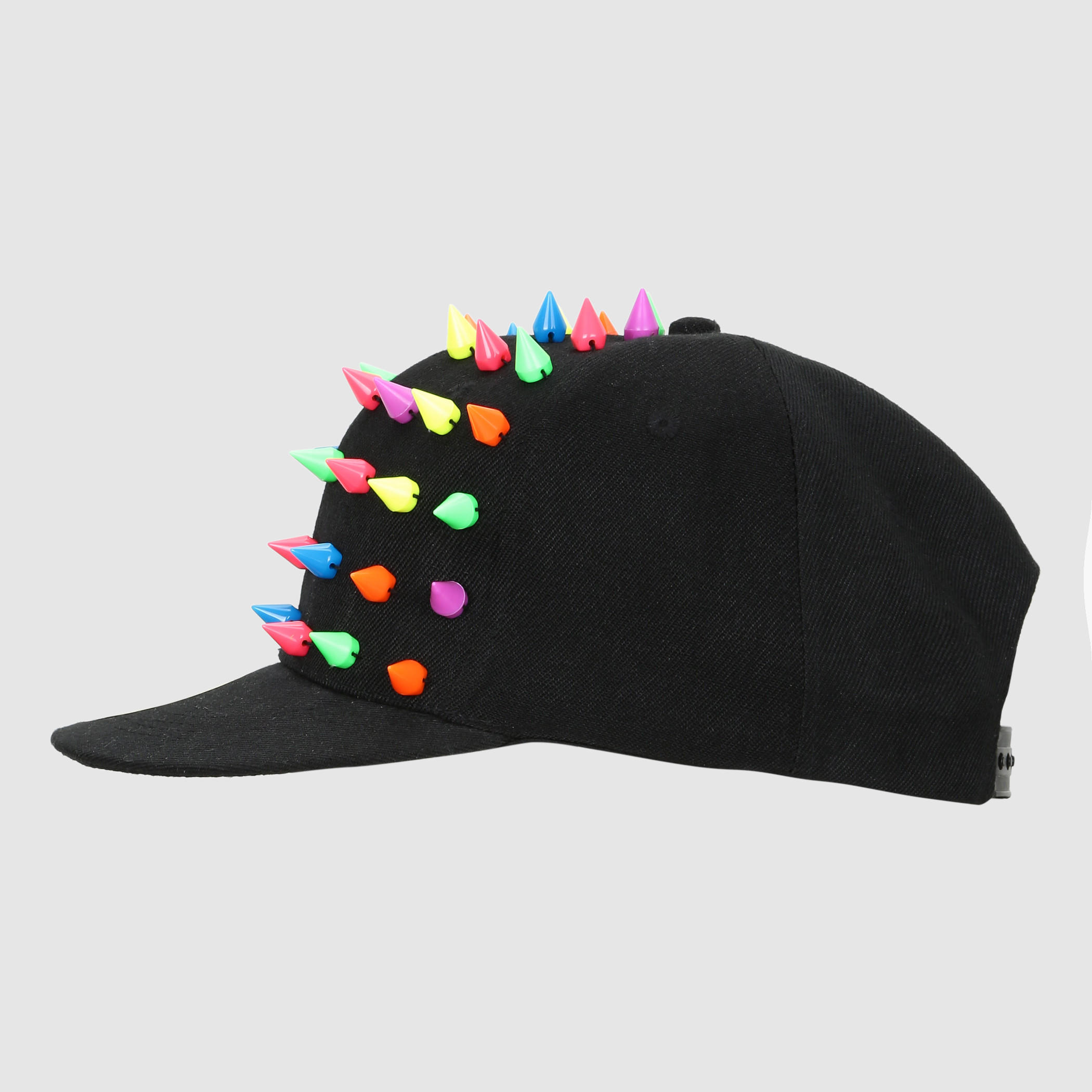 Spike Flat Peak Cap with Snap Closure-women-clothingaccessories-capsandhats-image-3