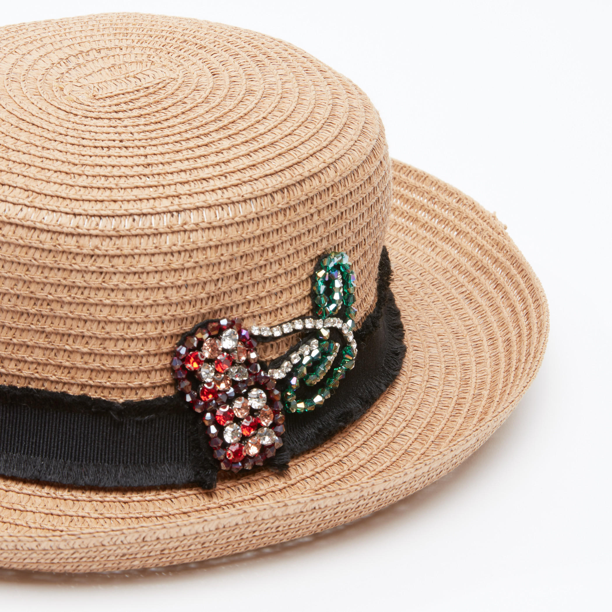 قبّعة سترو بارزة الملمس مزيّنة بزخارف-women-clothingaccessories-capsandhats-image-3