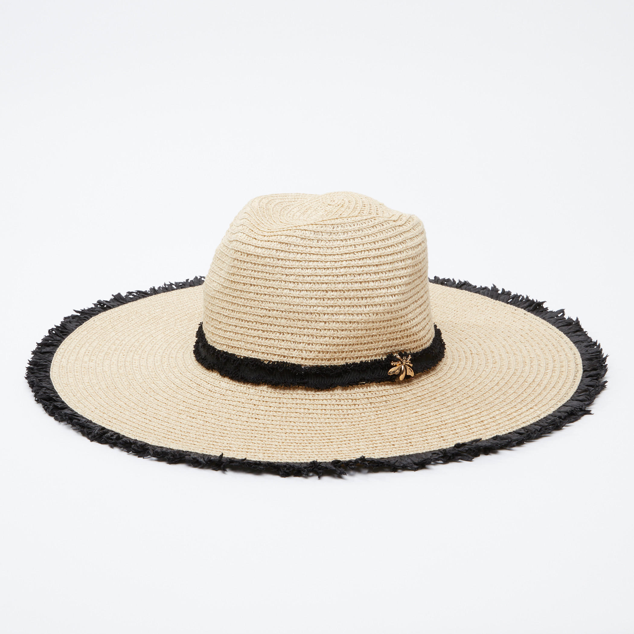قبّعة سترو بارزة الملمس بشراشيب-women-clothingaccessories-capsandhats-image-1