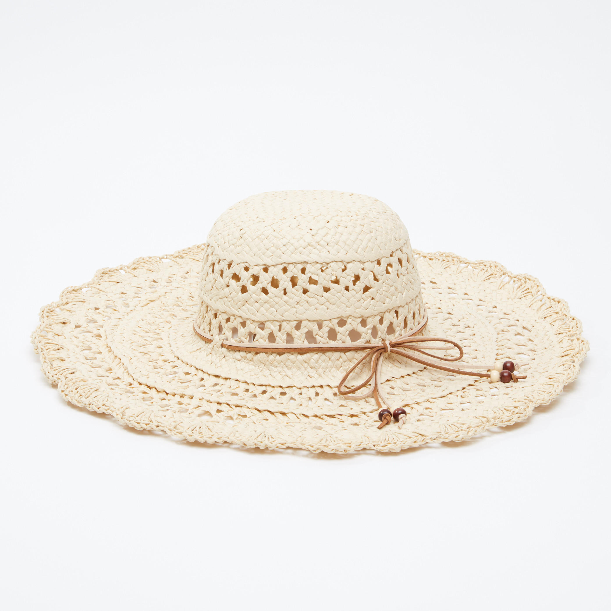 Textured Hat with Tie Up Detail-women-clothingaccessories-capsandhats-image-1